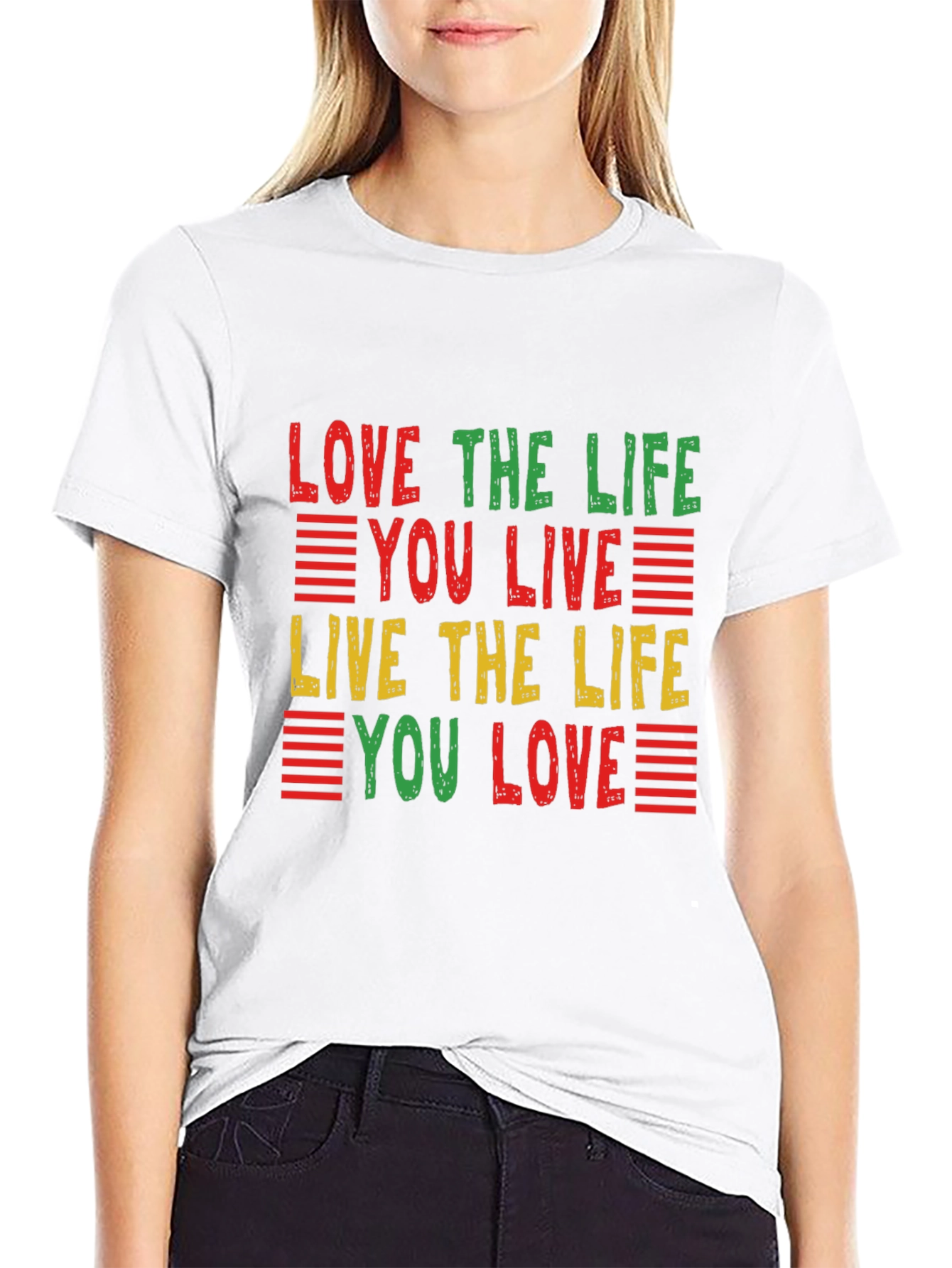 Love the Life T-Shirt: Red Yellow Green