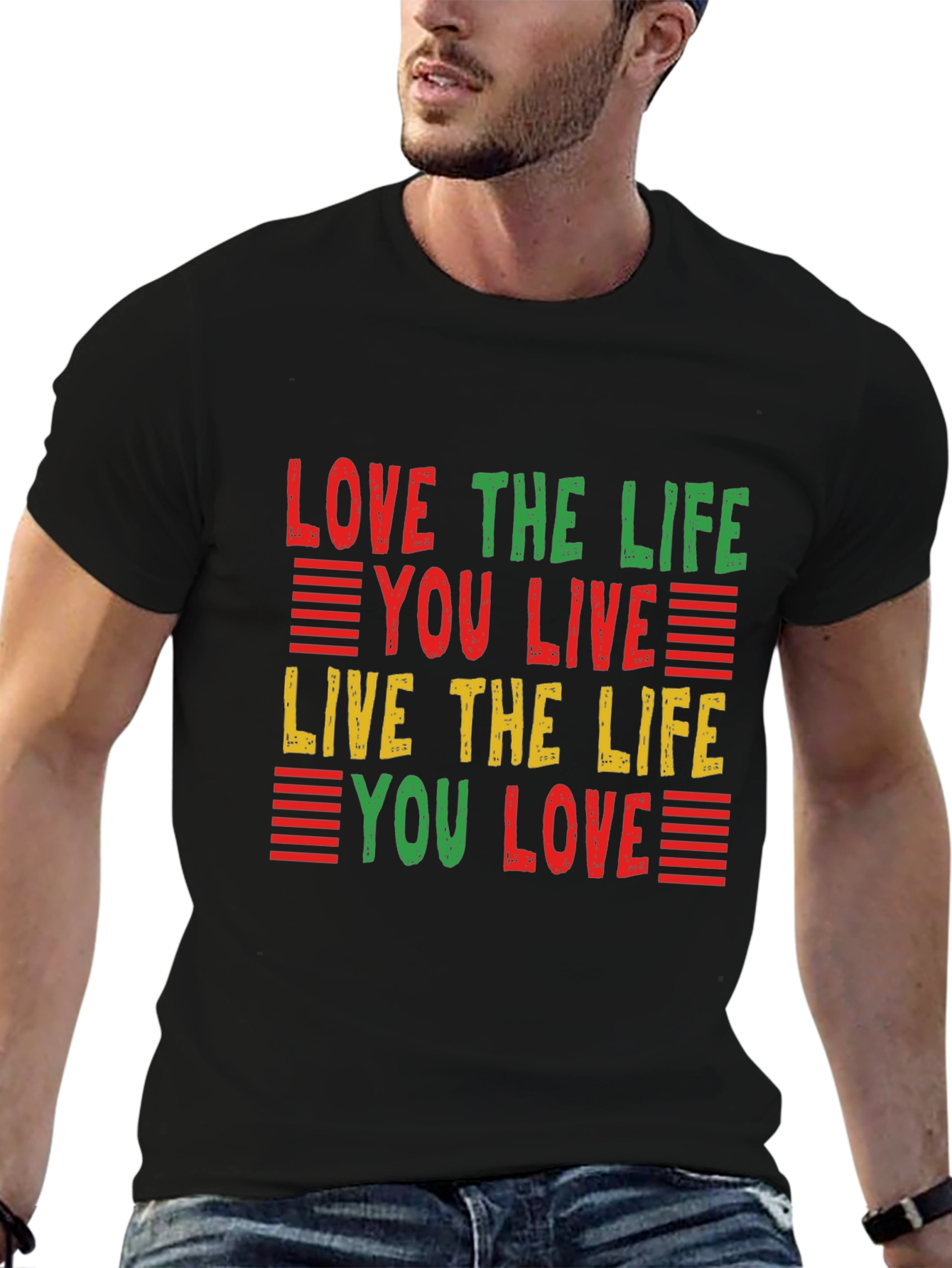 Love the Life T-Shirt: Red Yellow Green
