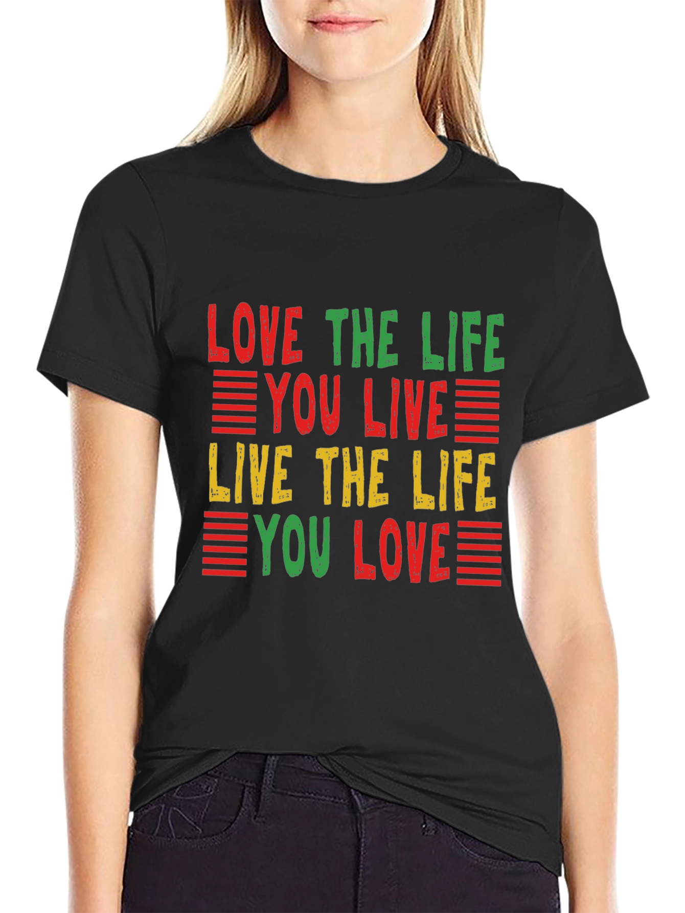 Love the Life T-Shirt: Red Yellow Green