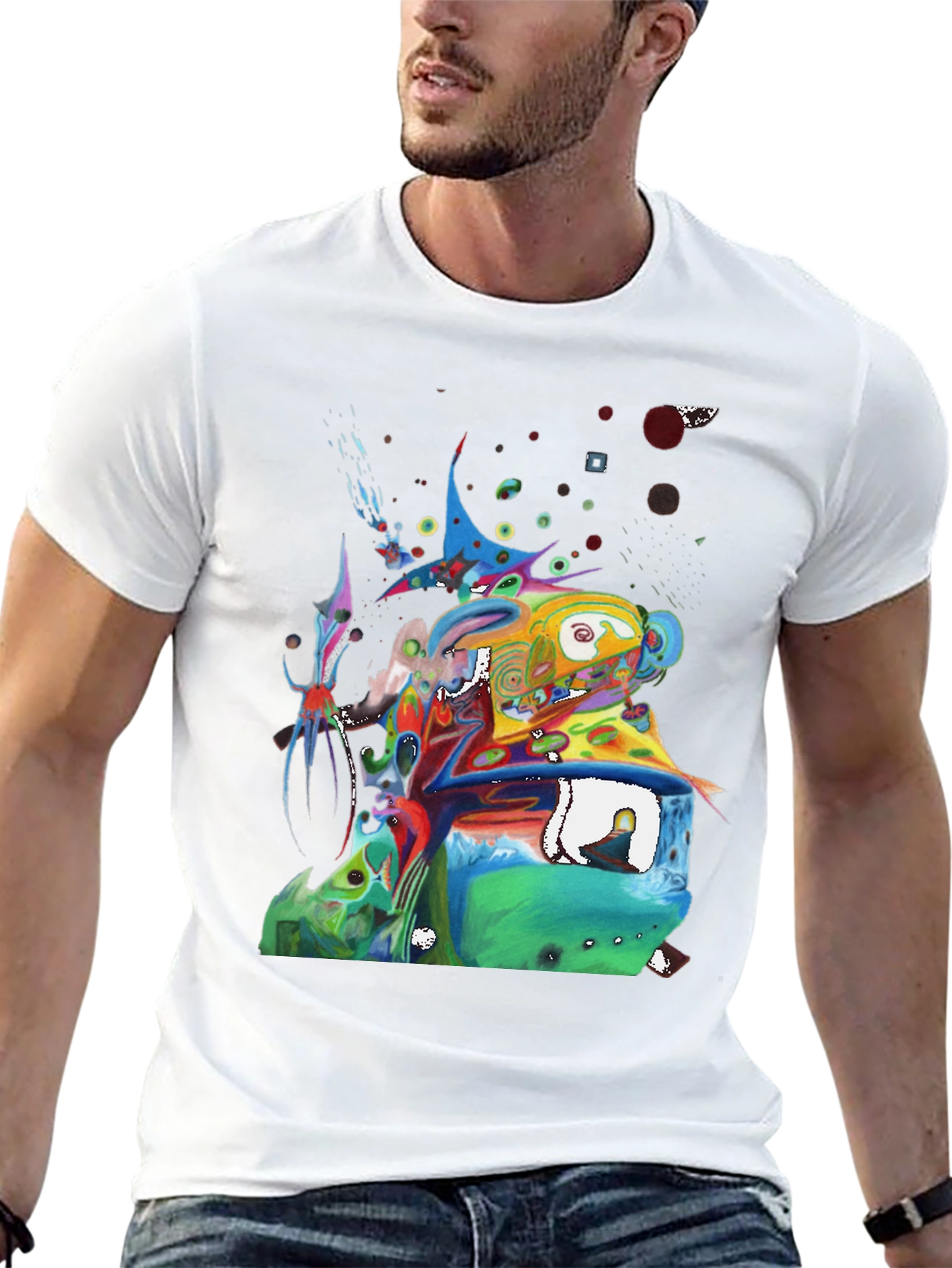 Abstract Art Graphic Tee - Mens Black T-Shirt