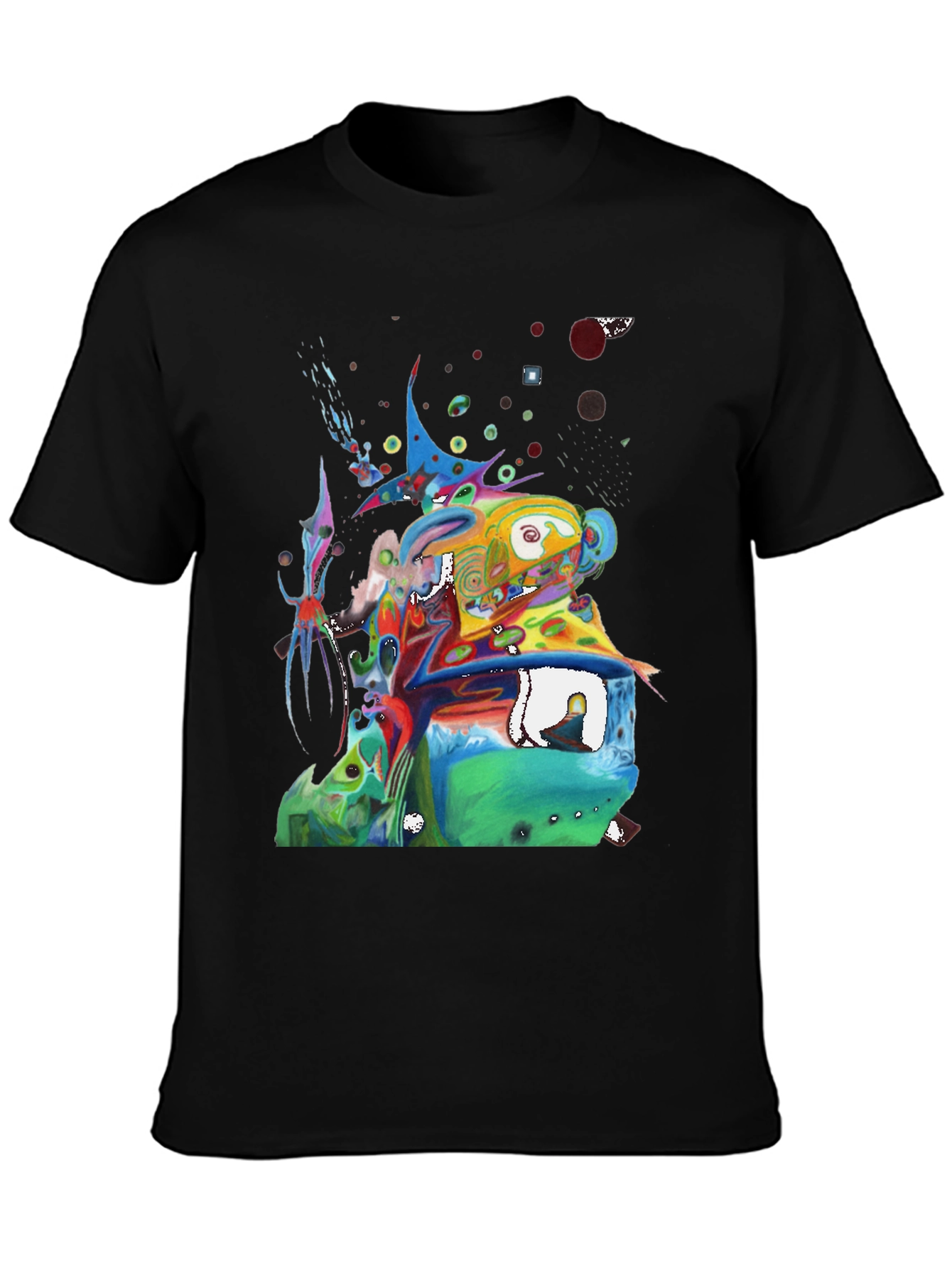 Abstract Art Graphic Tee - Mens Black T-Shirt