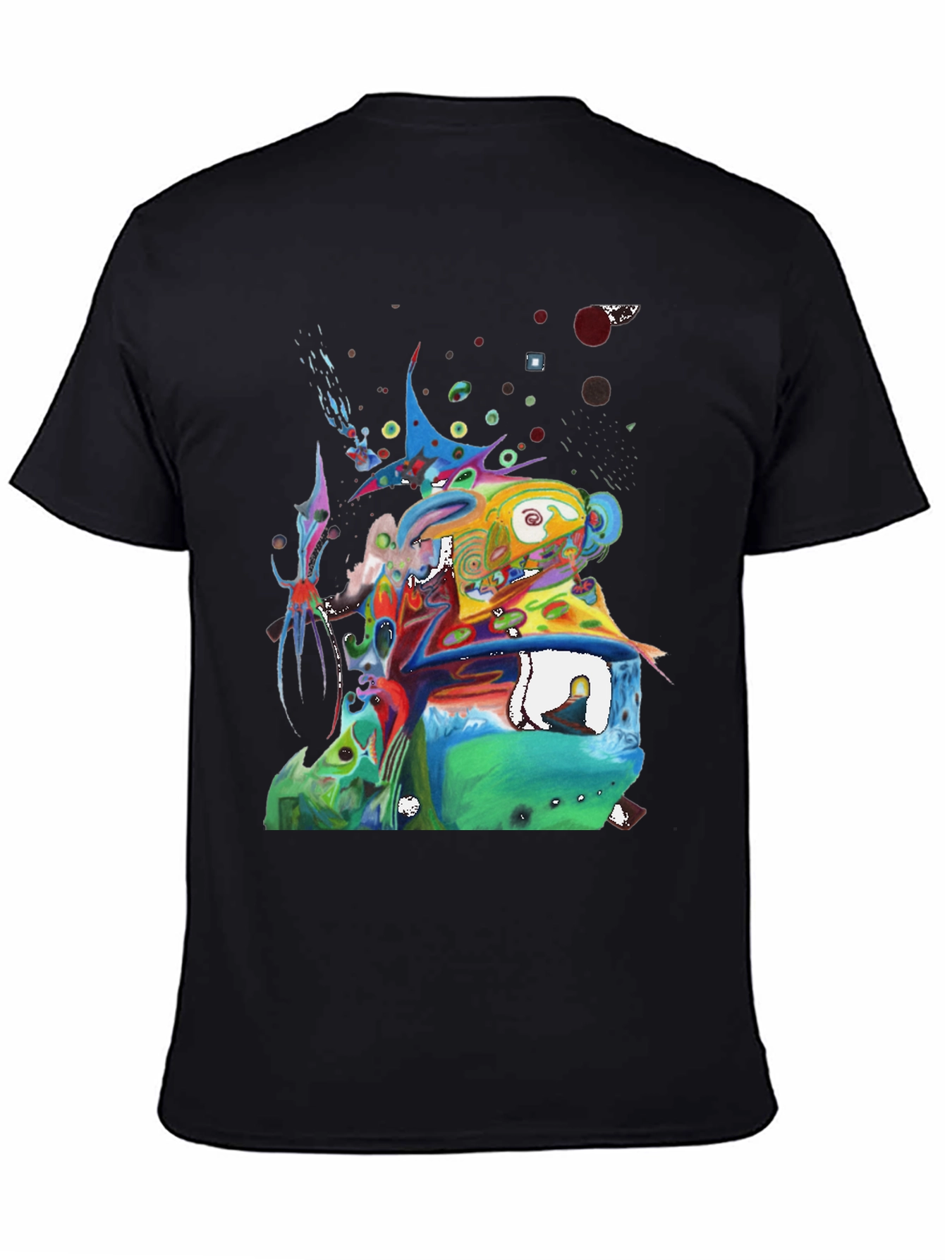 Abstract Art Graphic Tee - Mens Black T-Shirt