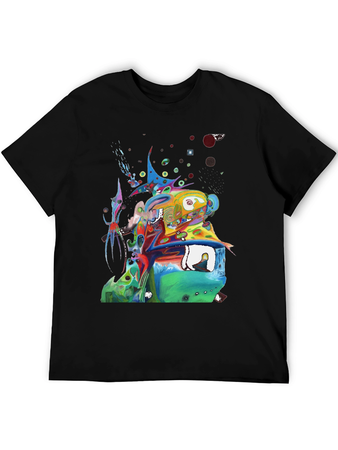 Abstract Art Graphic Tee - Mens Black T-Shirt