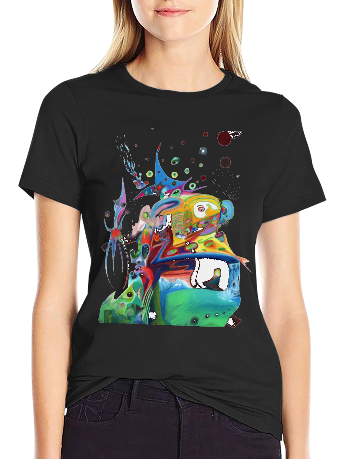 Abstract Art Graphic Tee - Mens Black T-Shirt