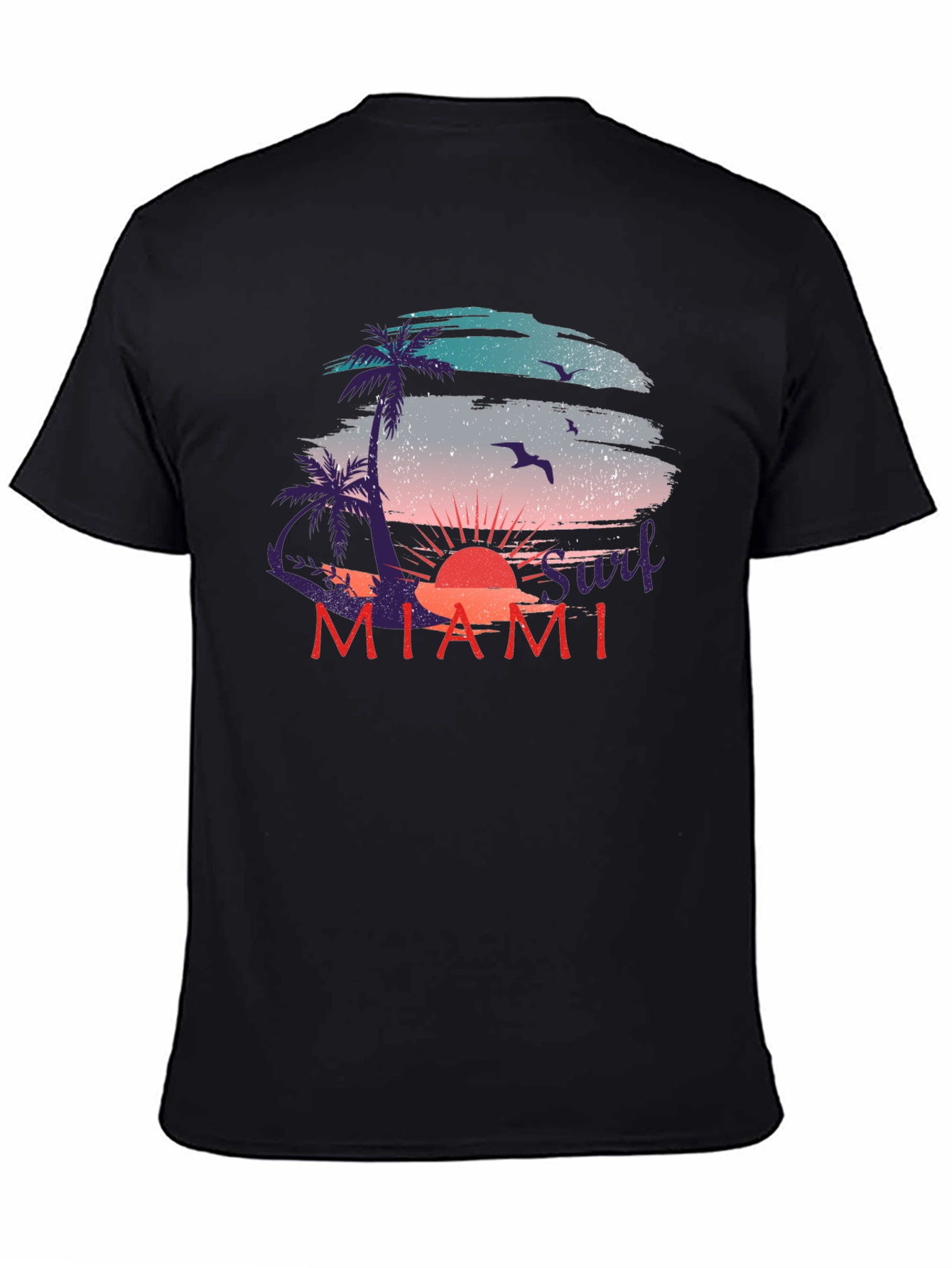 Miami Surf Sunset Graphic T-Shirt - Relaxed Fit