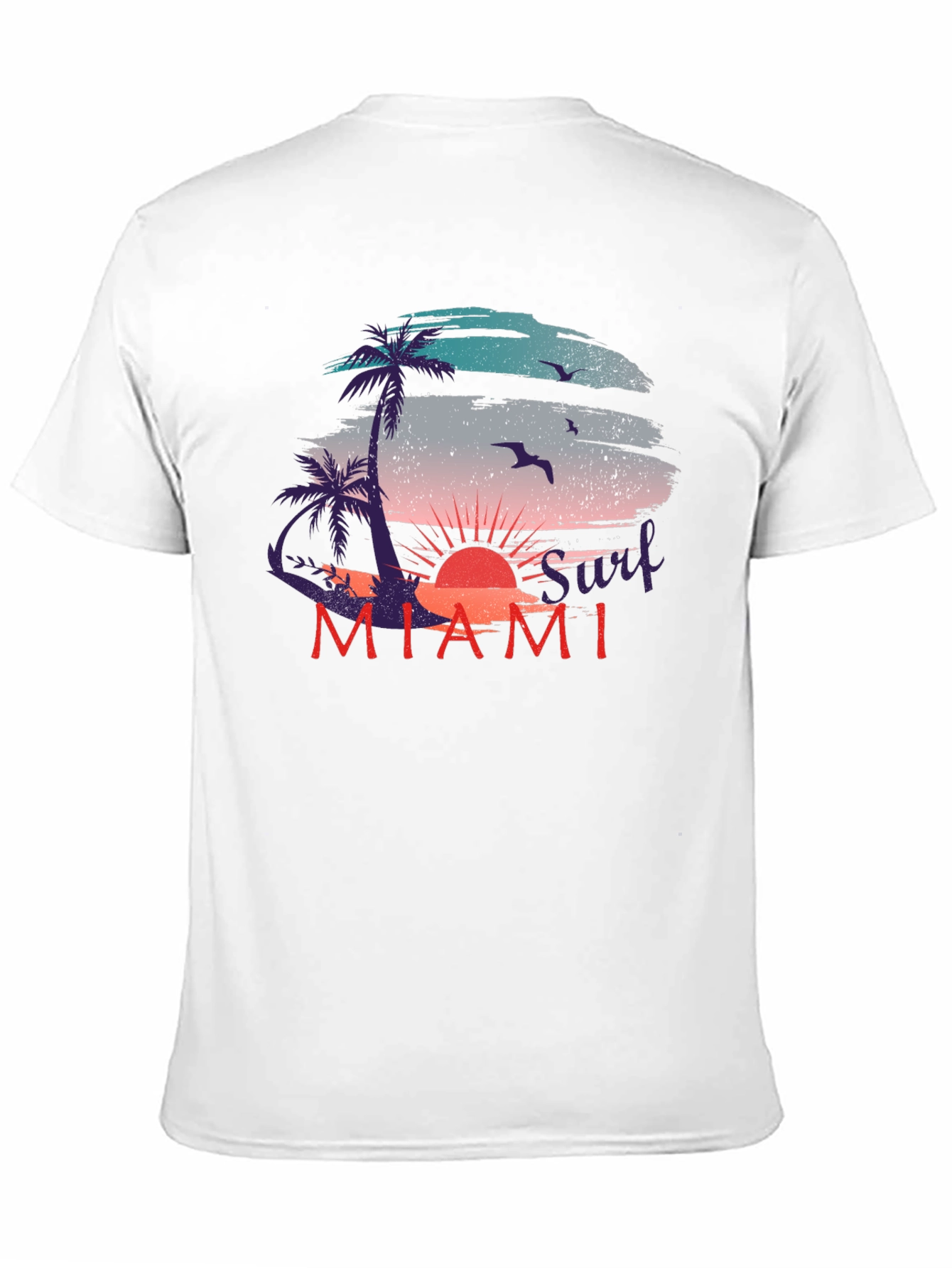 Miami Surf Sunset Graphic T-Shirt - Relaxed Fit