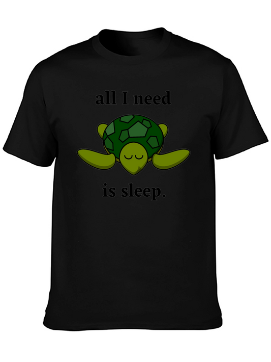 All I Need is Sleep Turtle Graphic T-Shirt