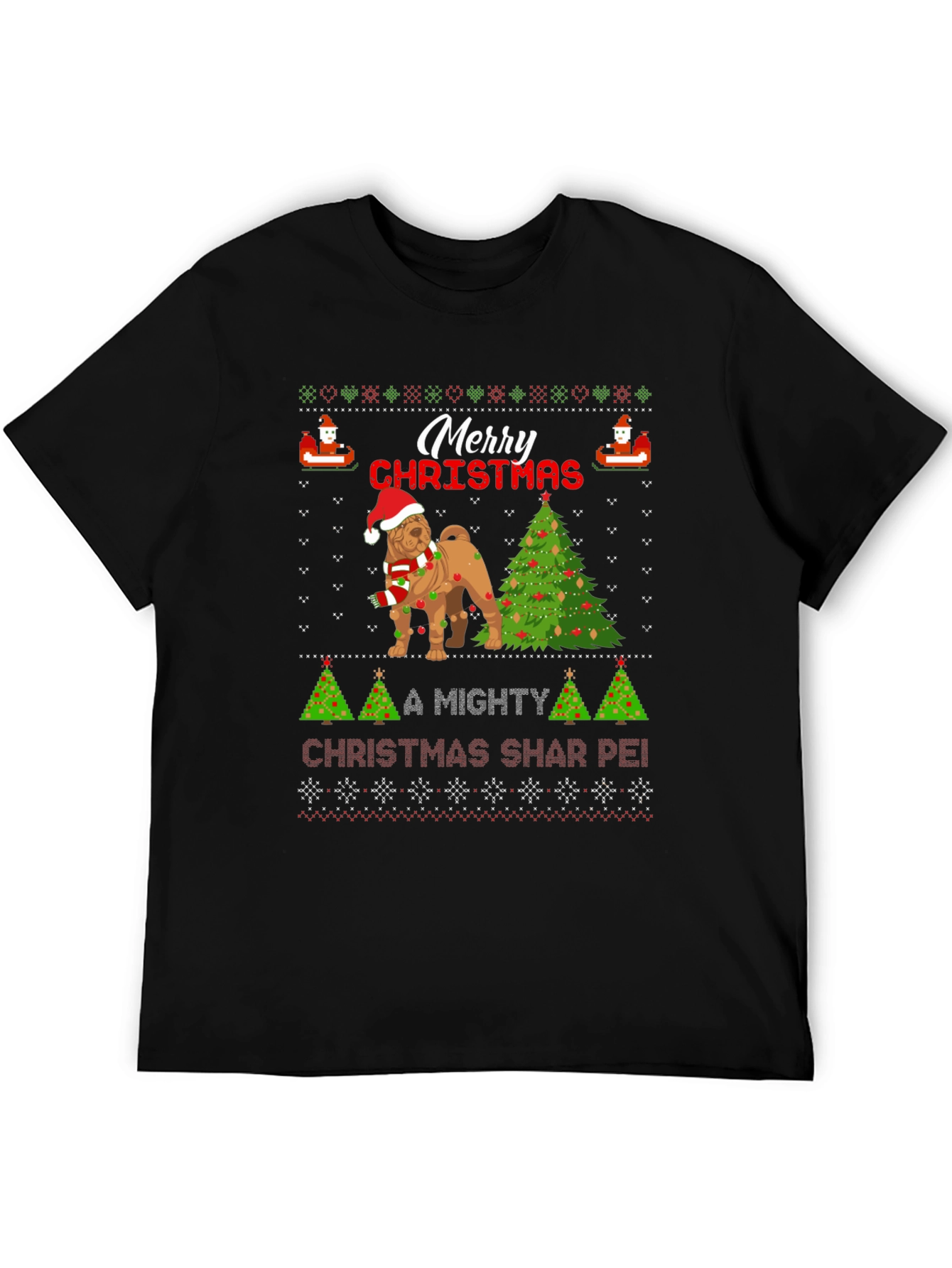 Merry Christmas Shar Pei Ugly Sweater T-Shirt
