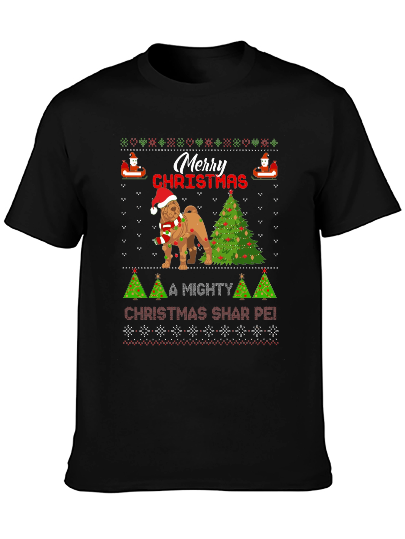 Merry Christmas Shar Pei Ugly Sweater T-Shirt
