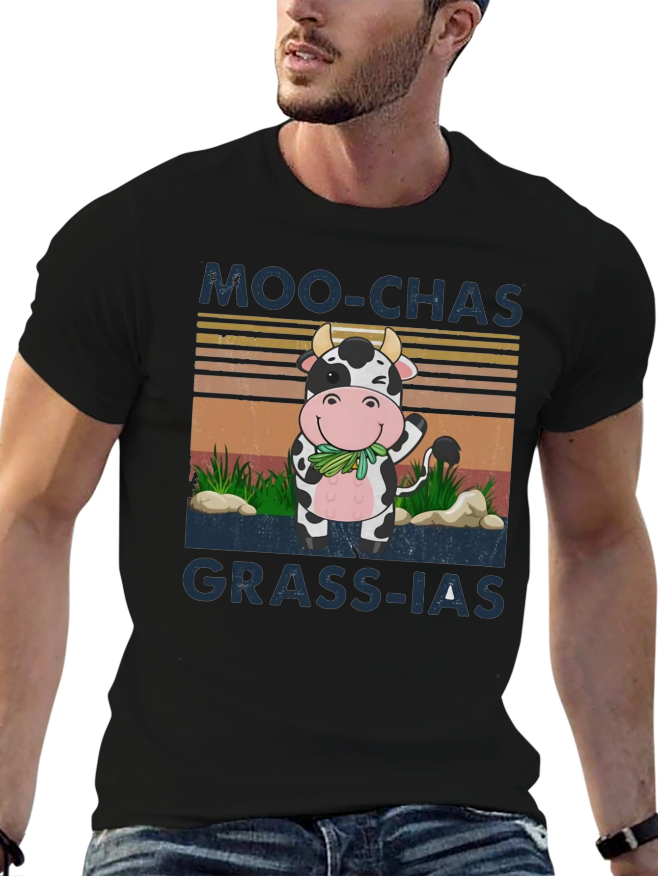 Moo-chas Grass-ias Funny Cow Graphic Tee