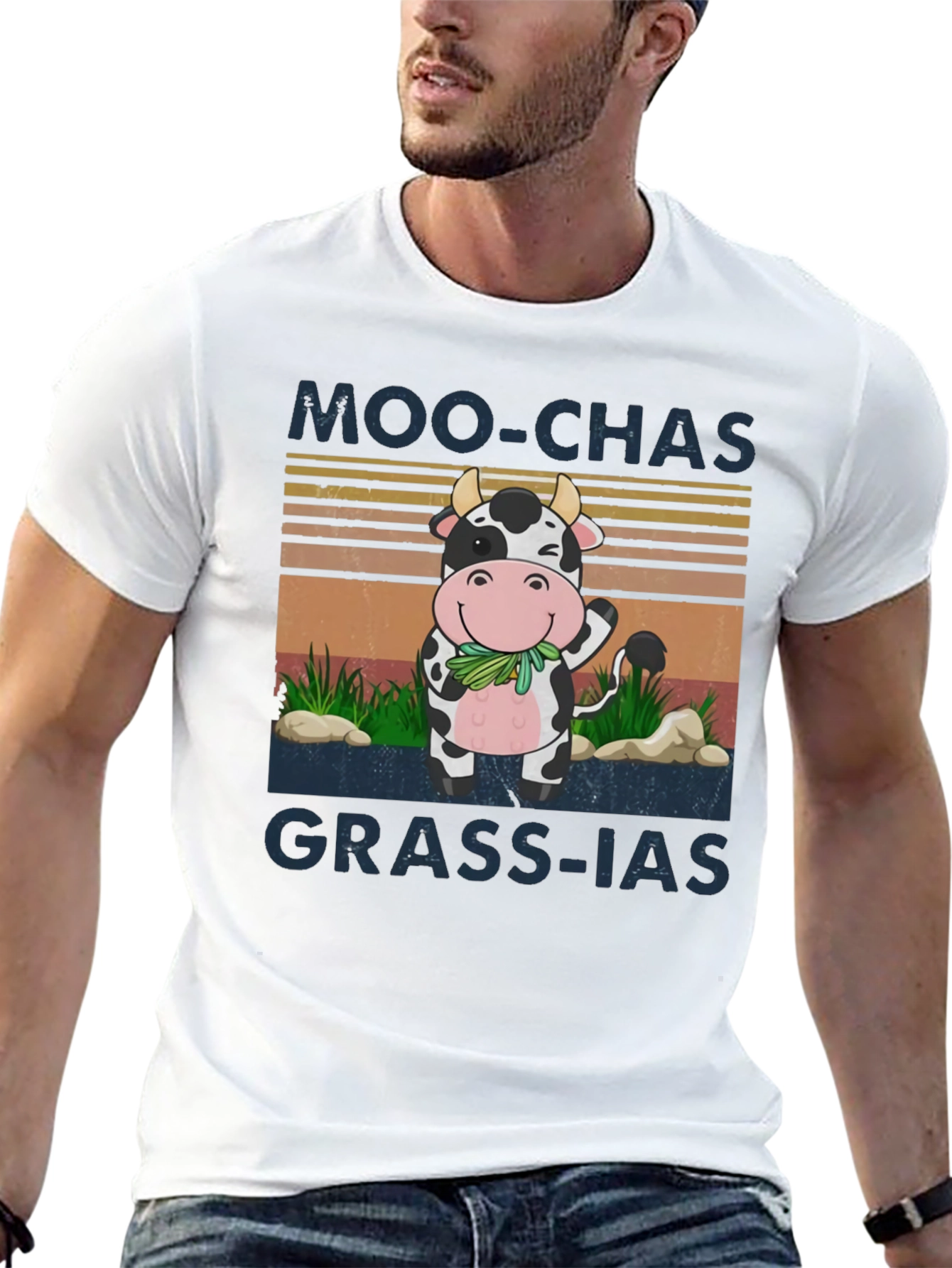 Moo-chas Grass-ias Funny Cow Graphic Tee