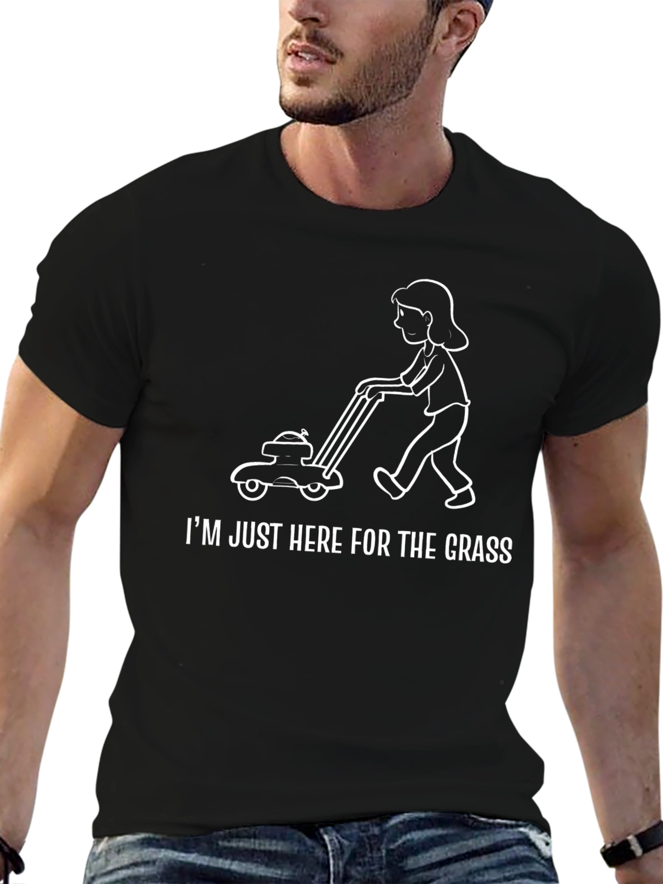 Im Just Here For The Grass Funny T-Shirt