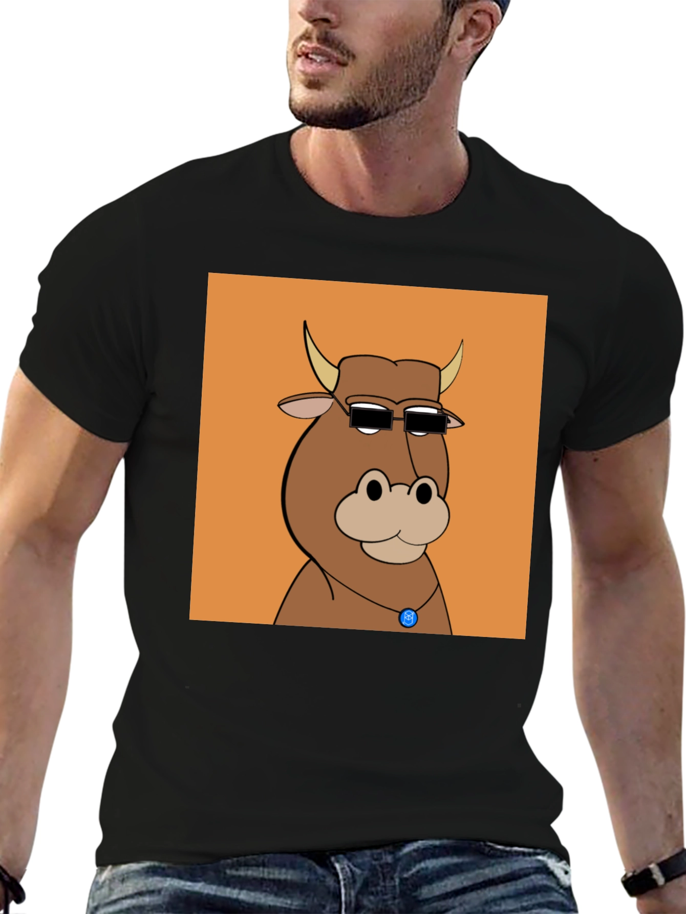 Cool Cartoon Cow Graphic Tee