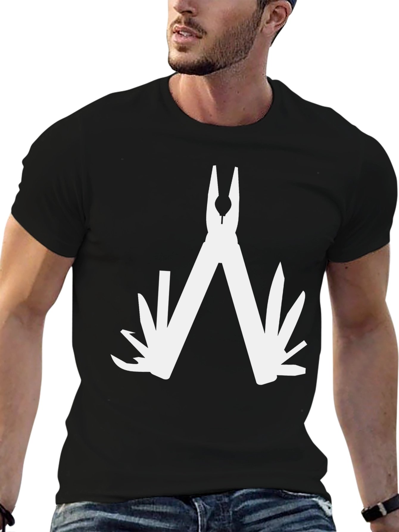 Multi-Tool Graphic Tee - Black Cotton Blend