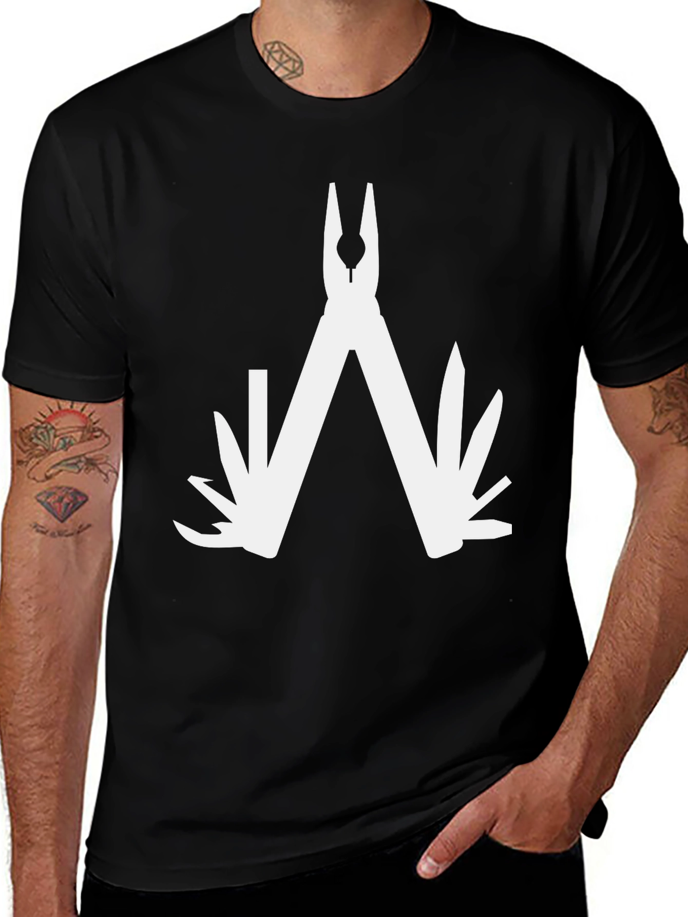 Multi-Tool Graphic Tee - Black Cotton Blend