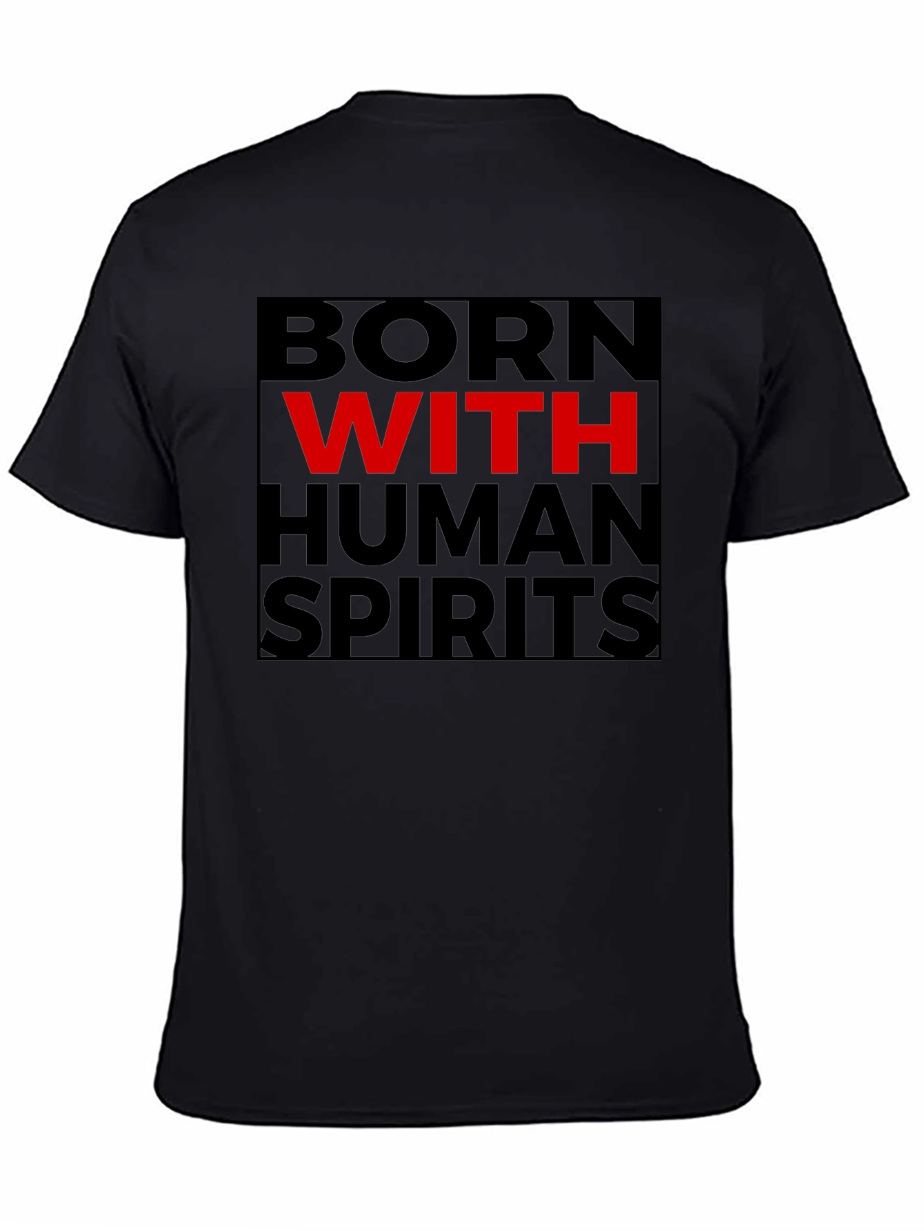 Born With Human Spirits Graphic Tee - Black