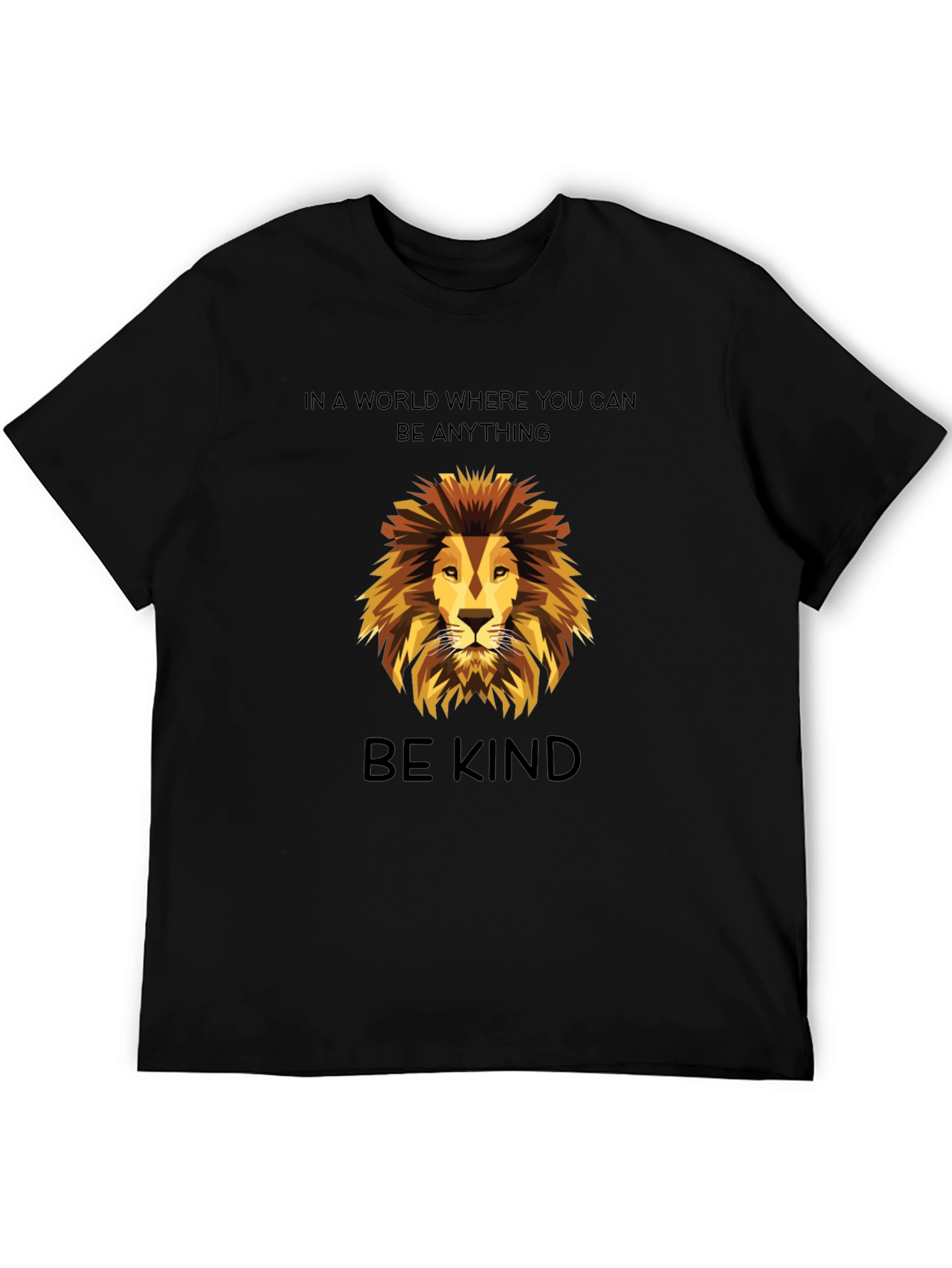 Be Kind Lion Graphic T-Shirt - Black