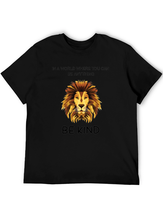 Be Kind Lion Graphic T-Shirt - Black