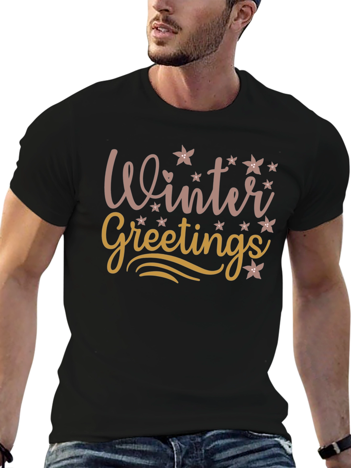 Winter Greetings Graphic Tee - Stylish Holiday Apparel