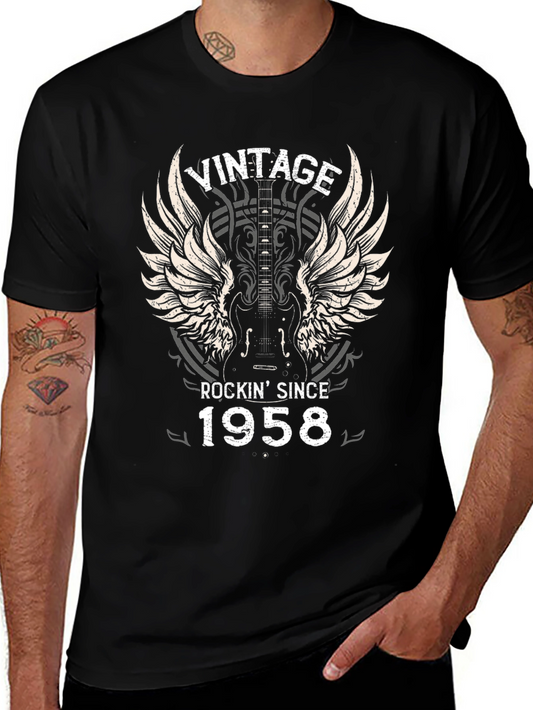 Vintage Rockin Since 1958 Guitar T-Shirt