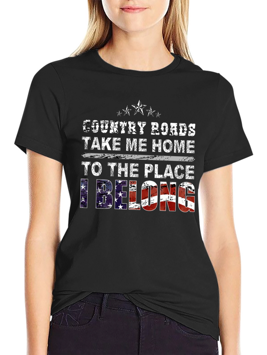 Country Roads Take Me Home Patriotic Graphic Tee