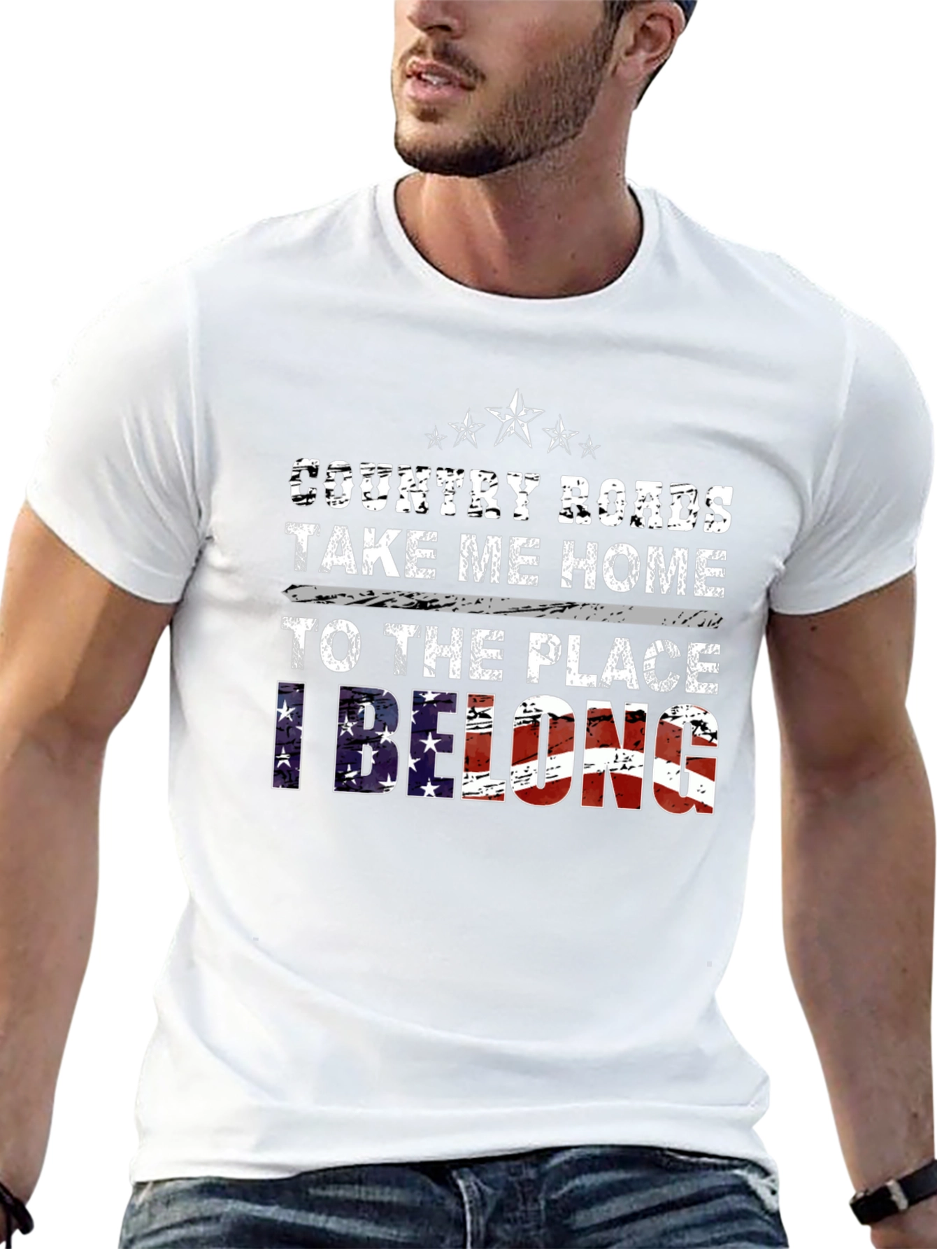Country Roads Take Me Home Patriotic Graphic Tee