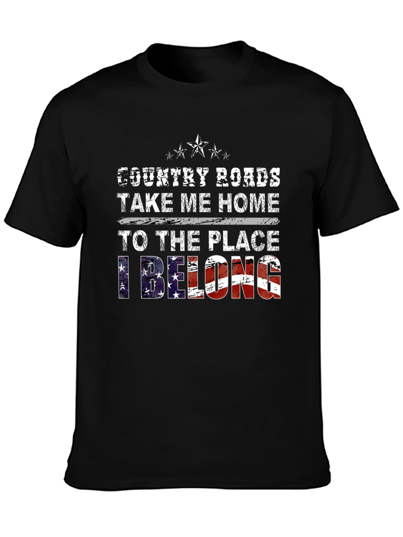 Country Roads Take Me Home Patriotic Graphic Tee