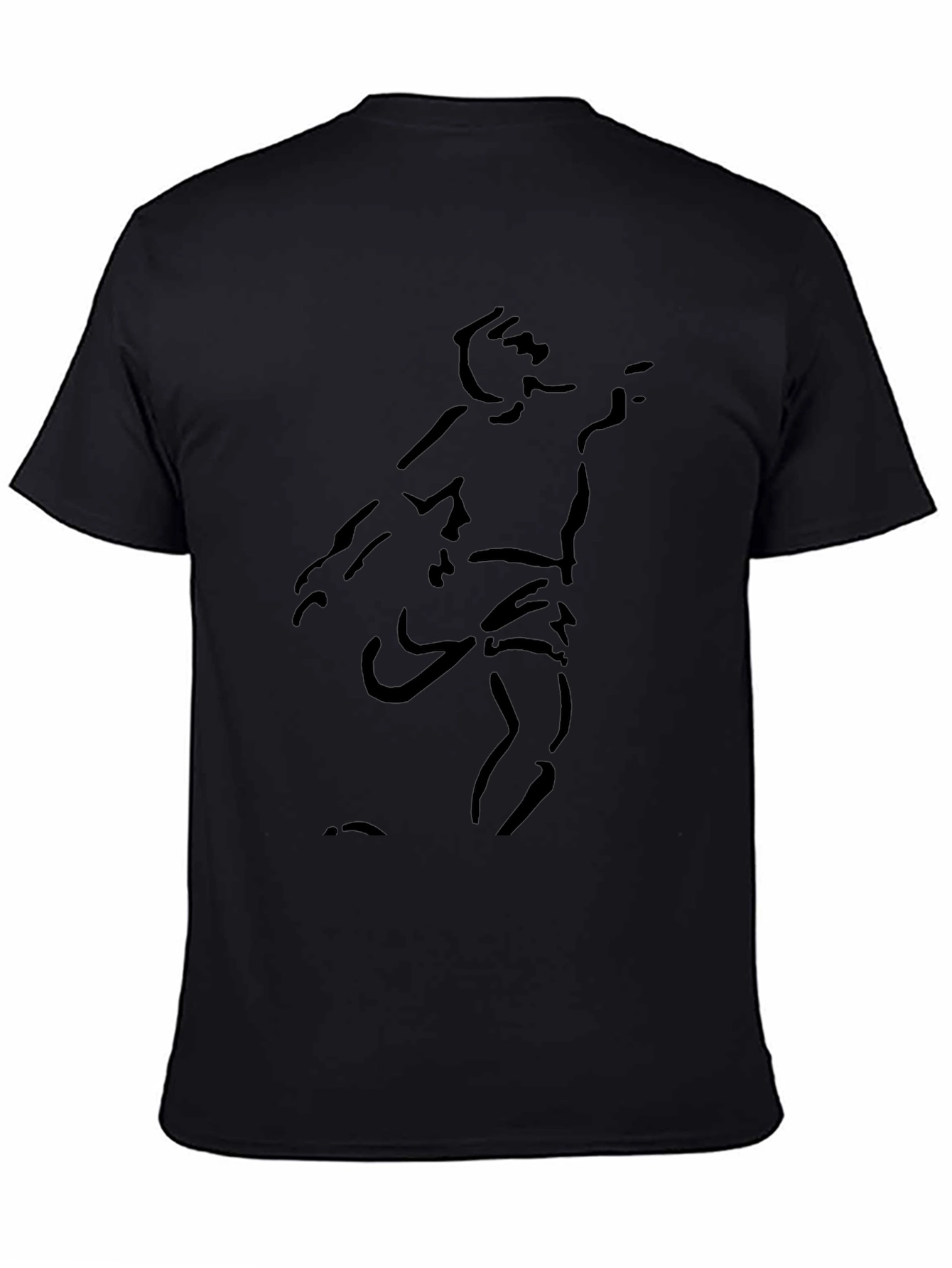 Minimalist Sketch Graphic Black T-Shirt