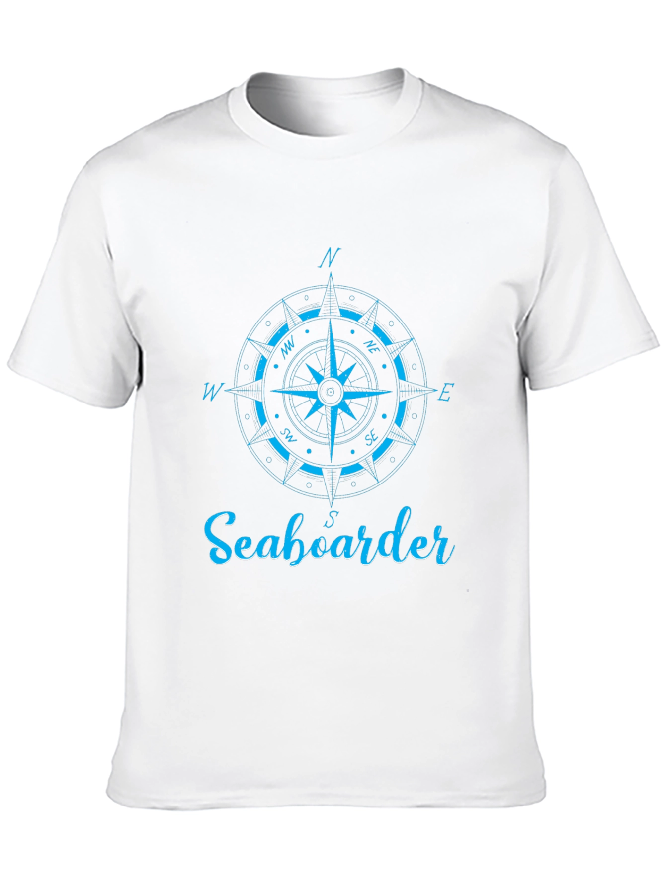 Nautical Compass Seaboarder Mens Black T-Shirt