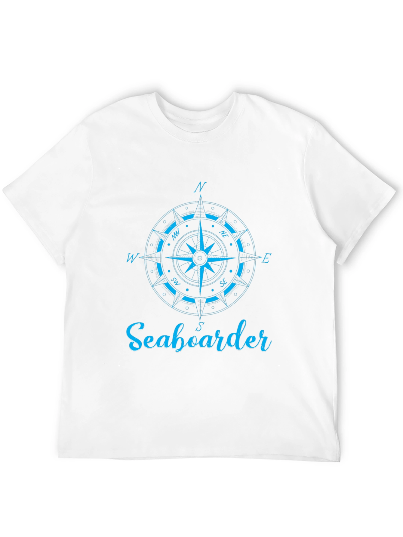 Nautical Compass Seaboarder Mens Black T-Shirt