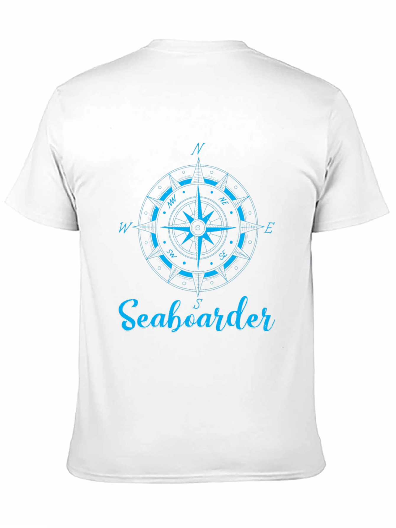 Nautical Compass Seaboarder Mens Black T-Shirt