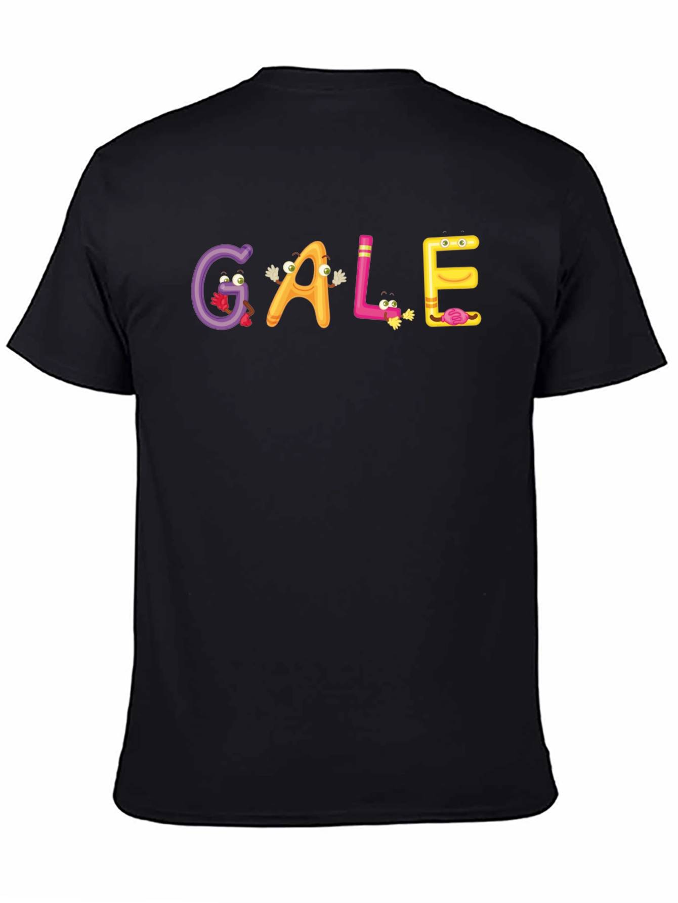 GALE Cartoon Letter Graphic Black T-Shirt