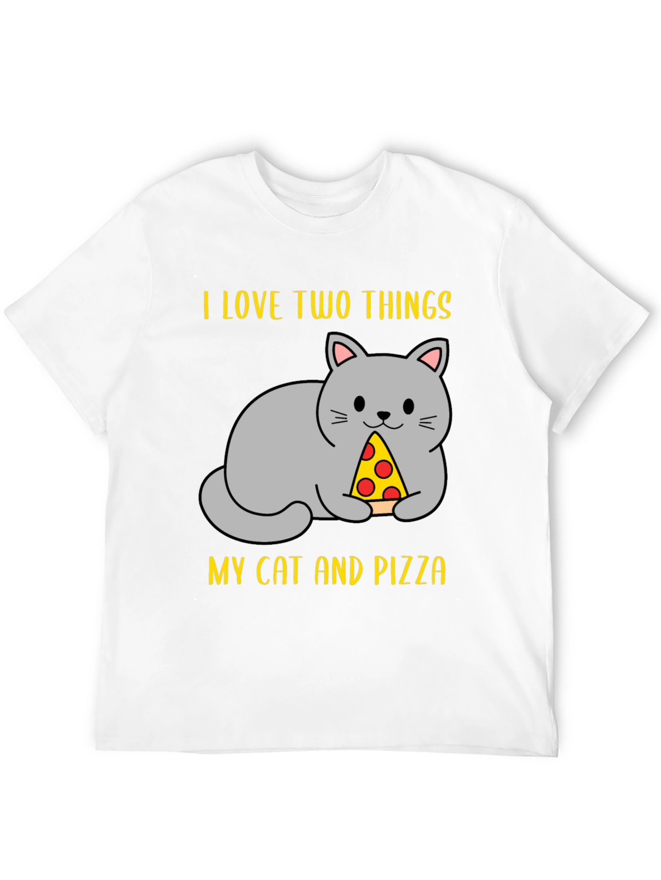 Funny Cat & Pizza T-Shirt