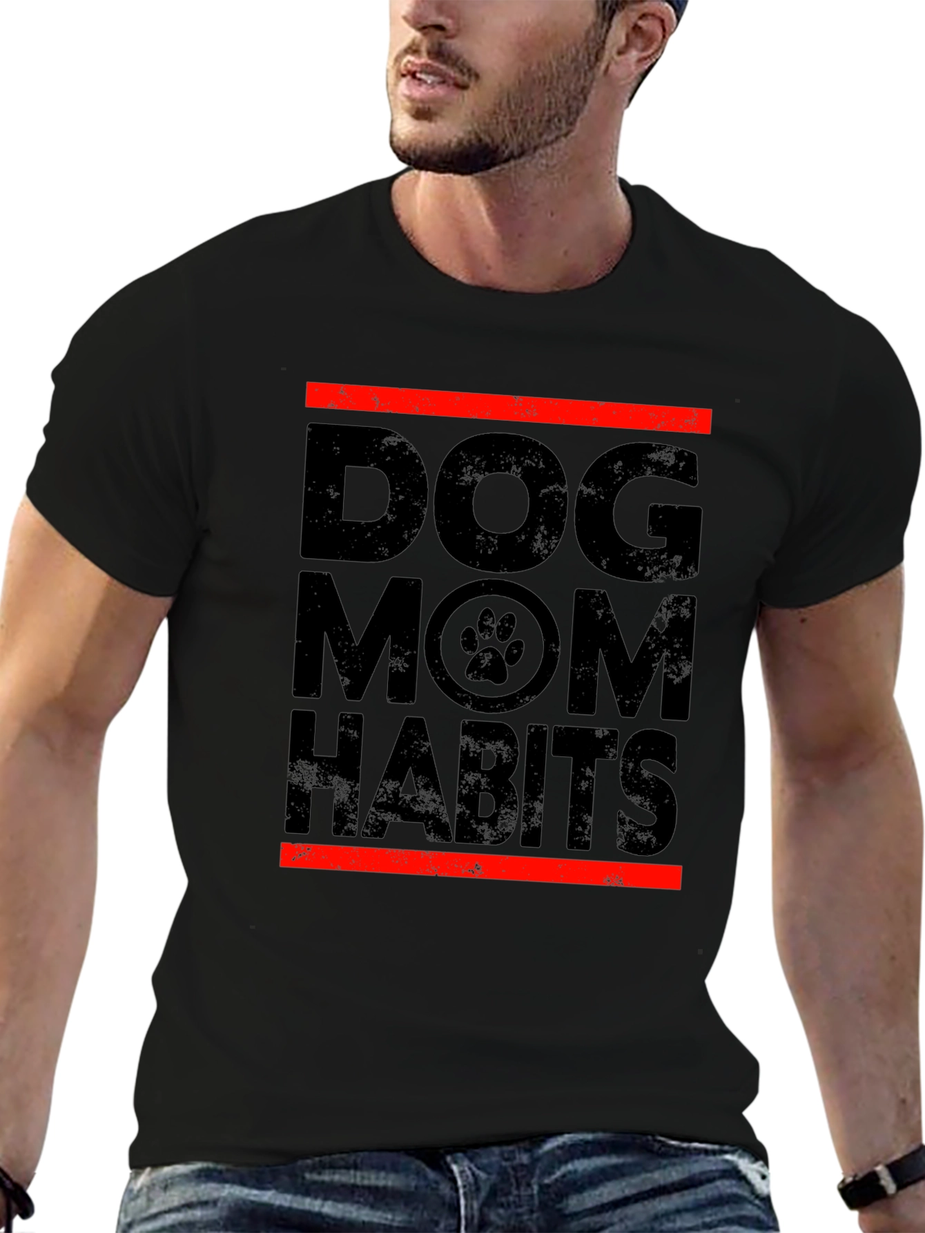 Dog Mom Habits T-Shirt - Black Unisex