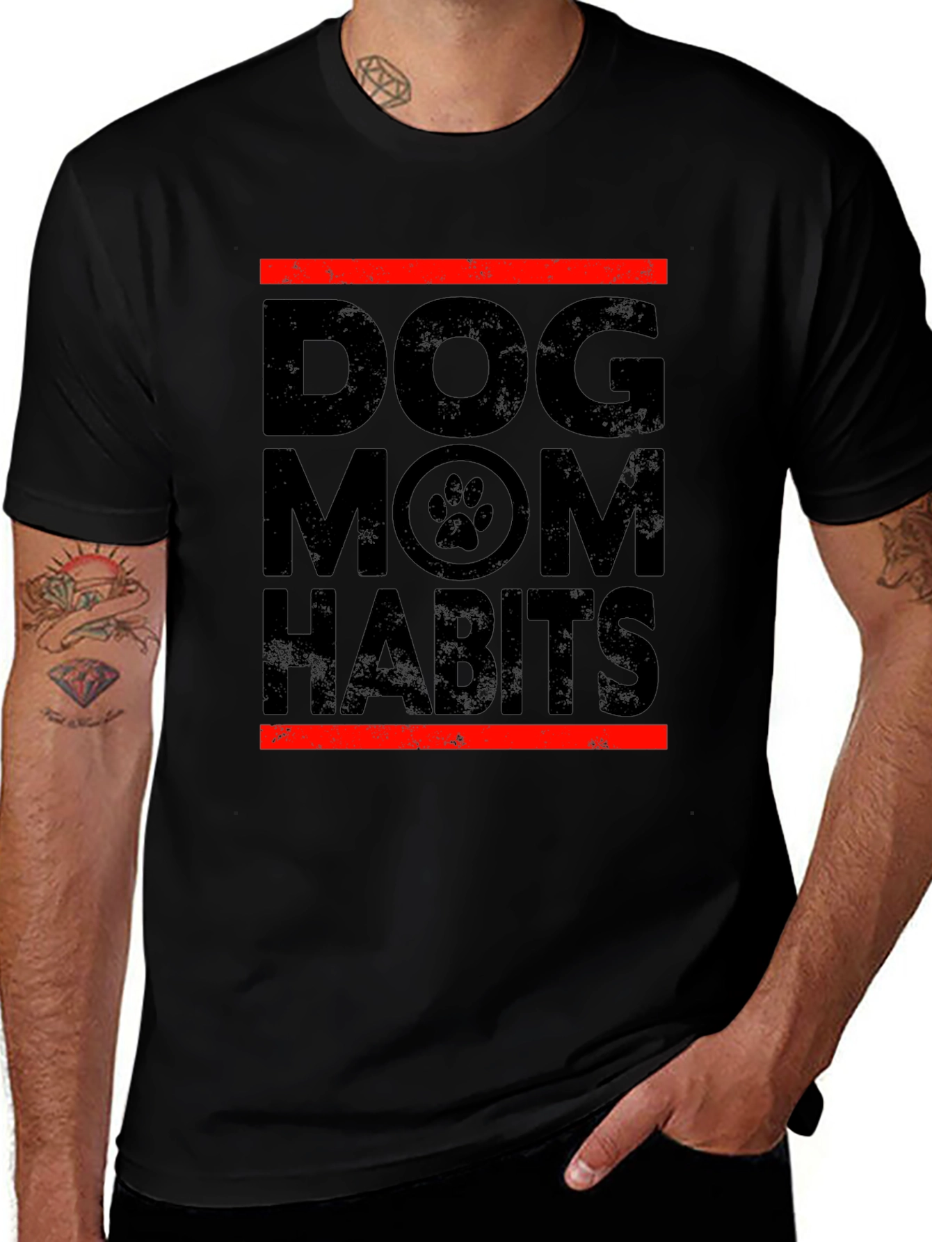 Dog Mom Habits T-Shirt - Black Unisex