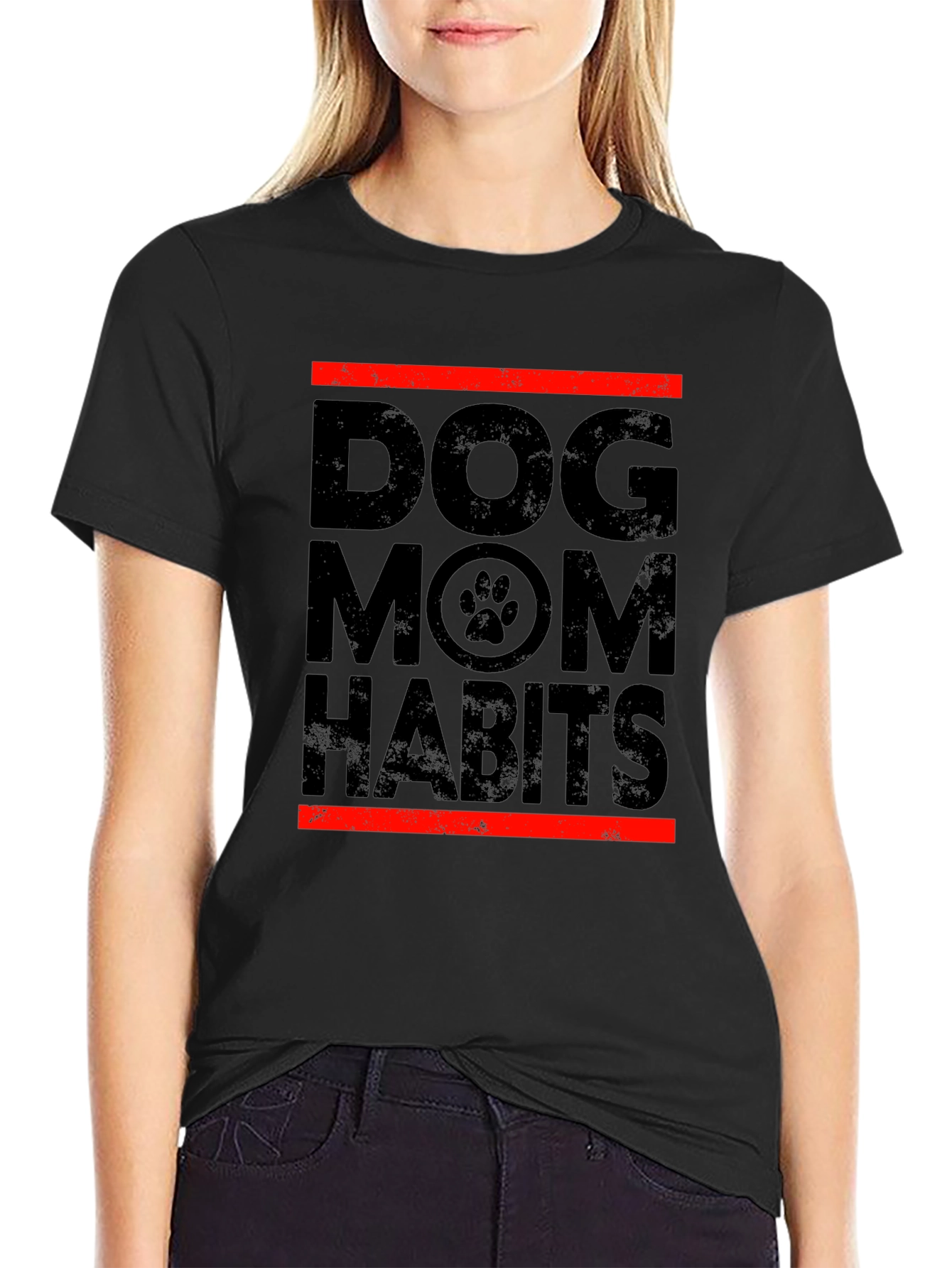 Dog Mom Habits T-Shirt - Black Unisex