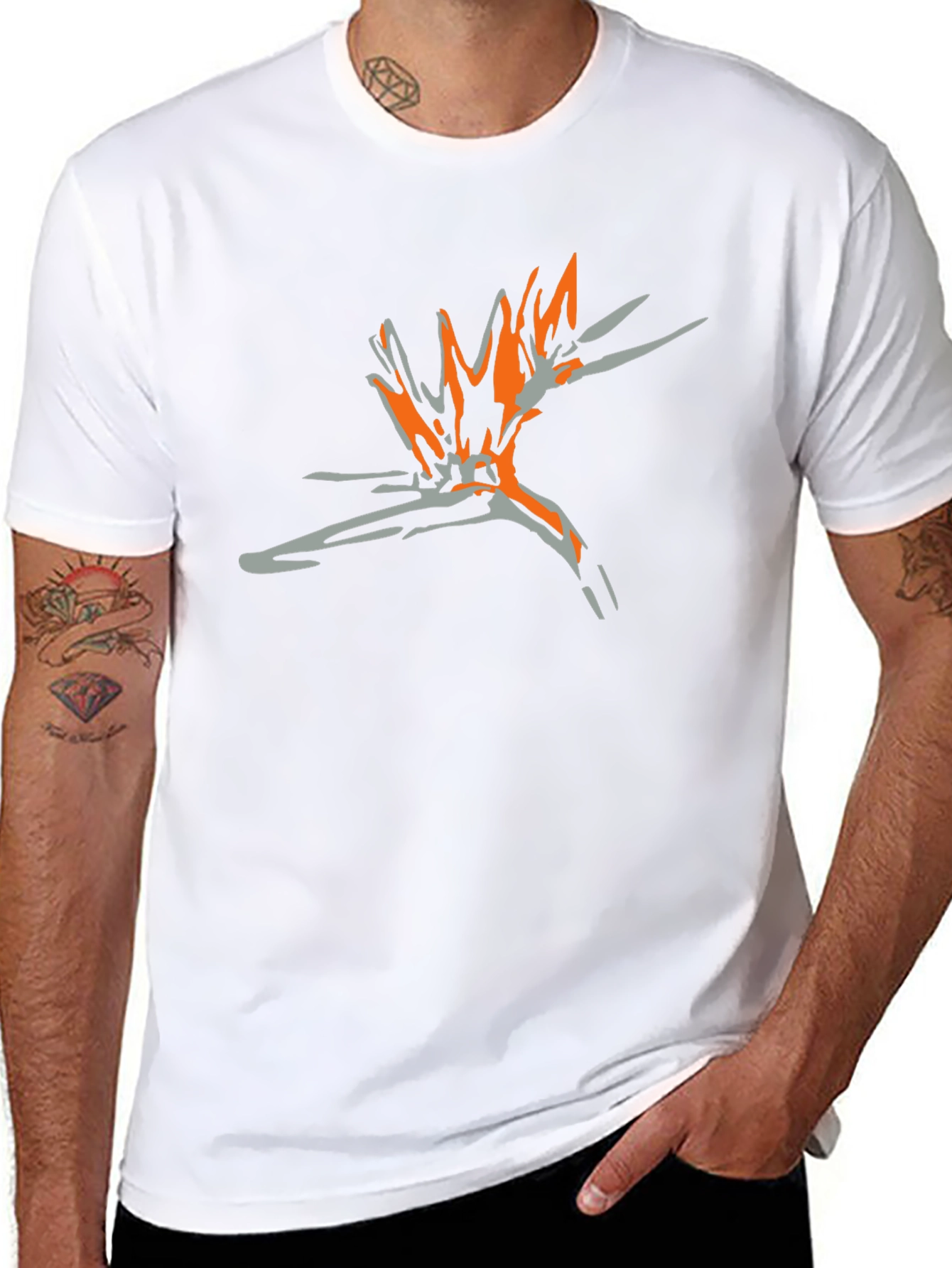 Abstract Graphic Tee - Stylish Black Cotton T-Shirt