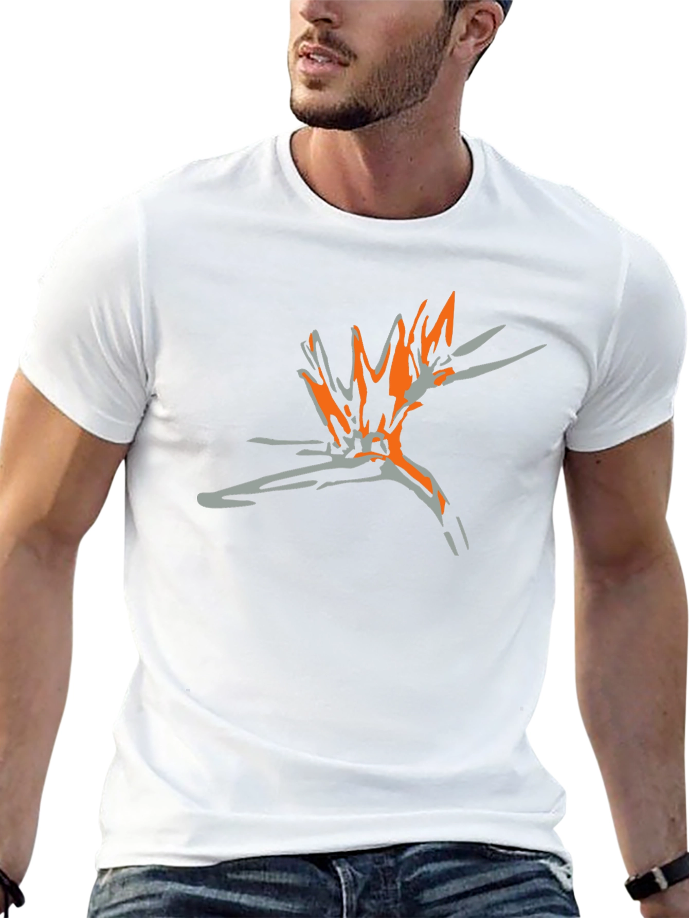 Abstract Graphic Tee - Stylish Black Cotton T-Shirt