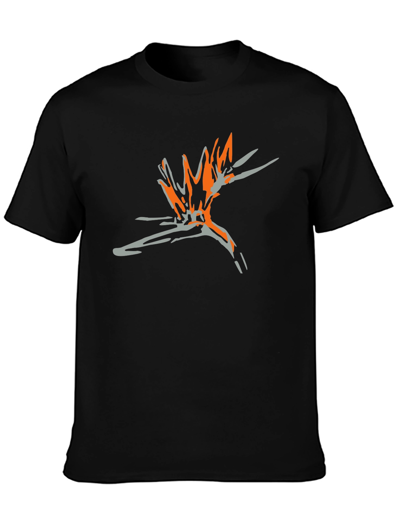 Abstract Graphic Tee - Stylish Black Cotton T-Shirt