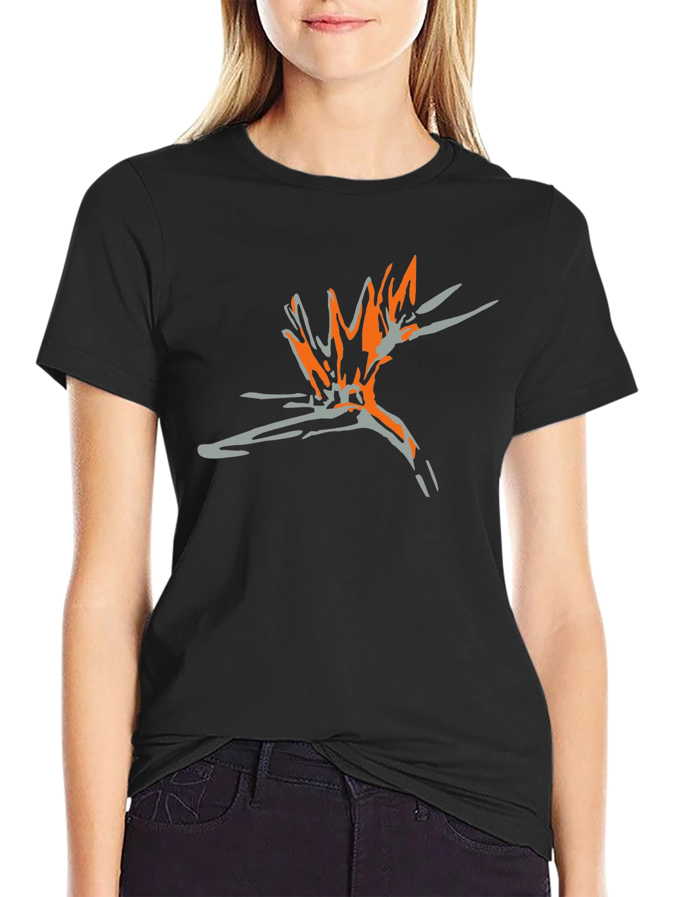 Abstract Graphic Tee - Stylish Black Cotton T-Shirt