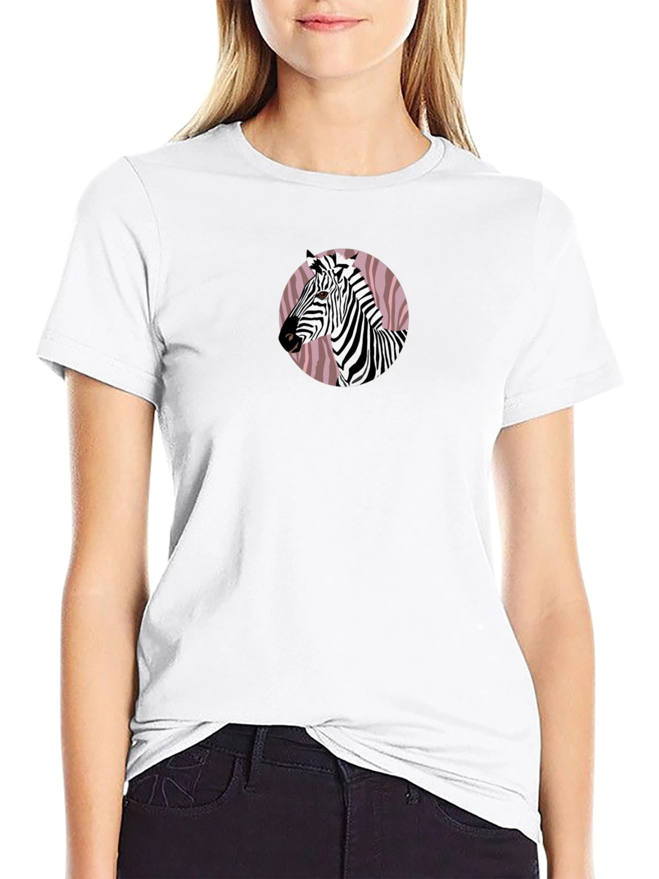 Zebra Graphic Tee - Black Cotton Blend