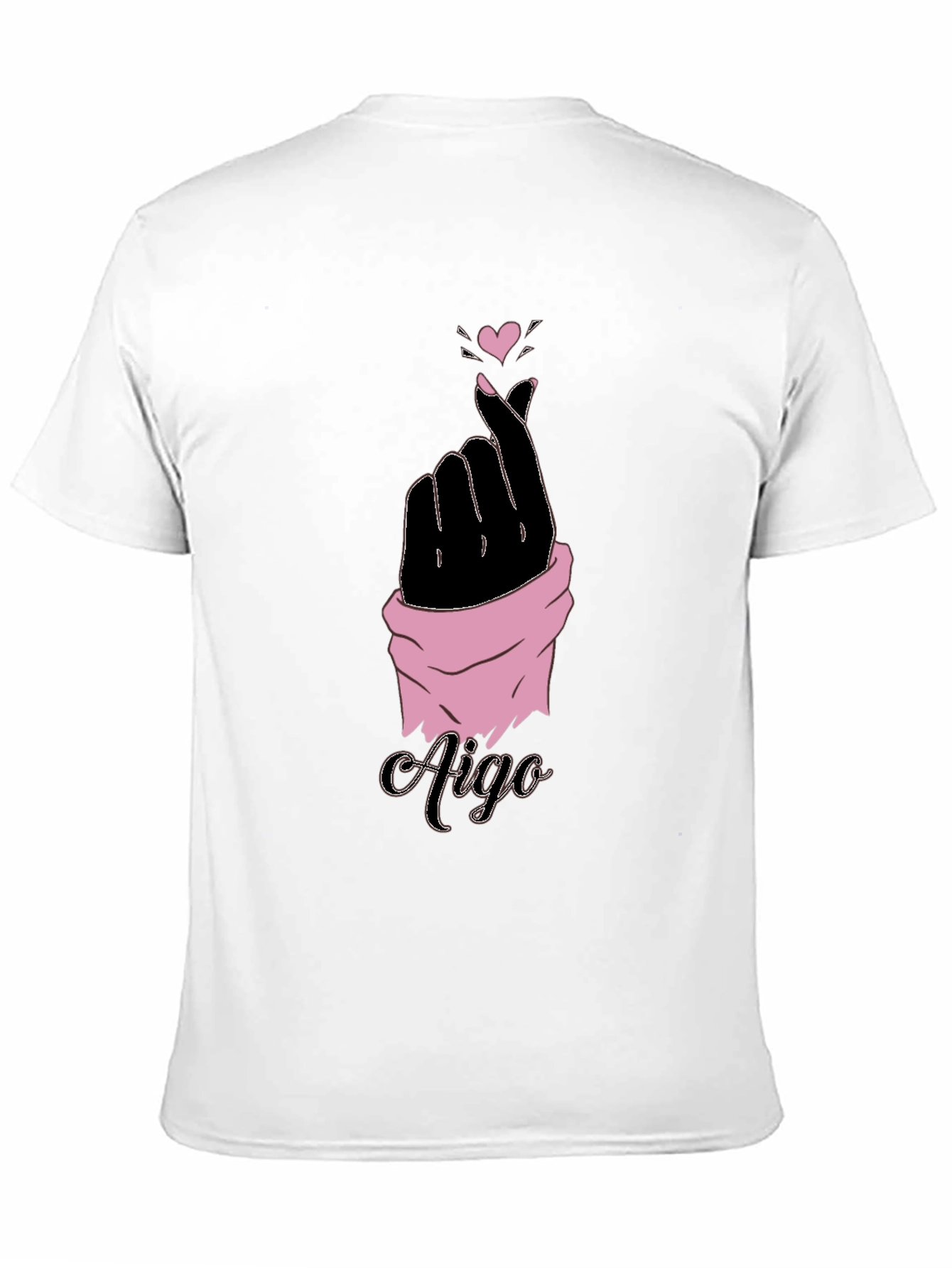 Aigo K-Pop Heart Gesture Black T-Shirt