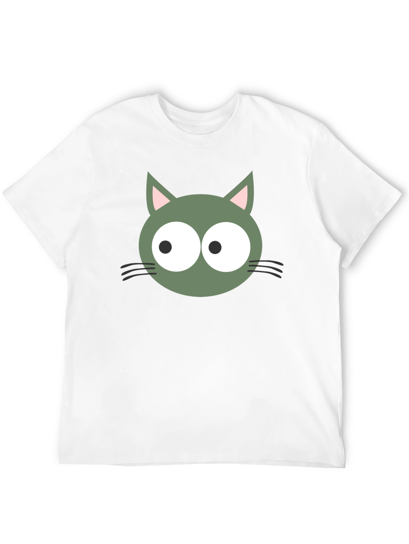 Funny Cat Face Graphic Tee - Black