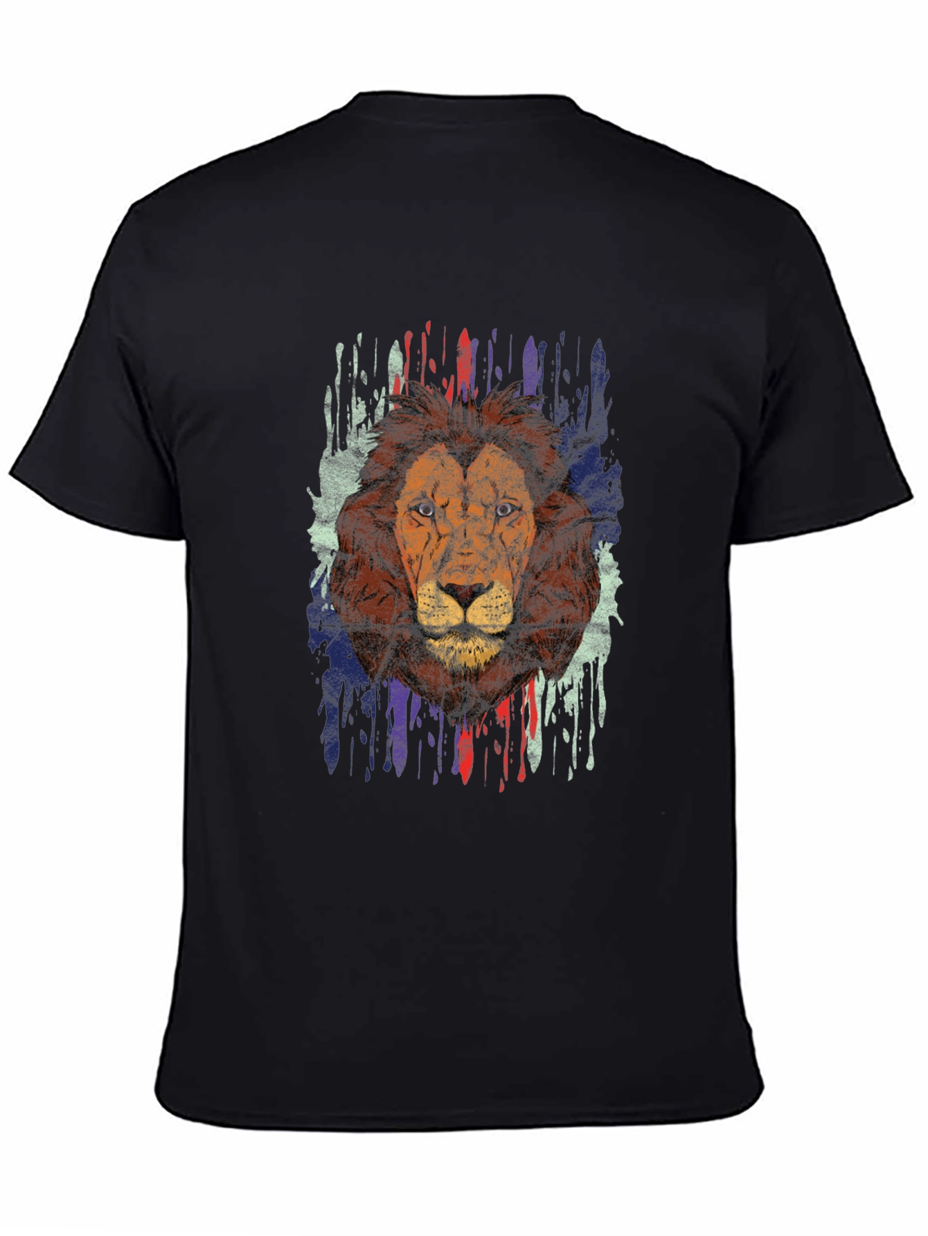 Lion Graphic Print Crew Neck T-Shirt