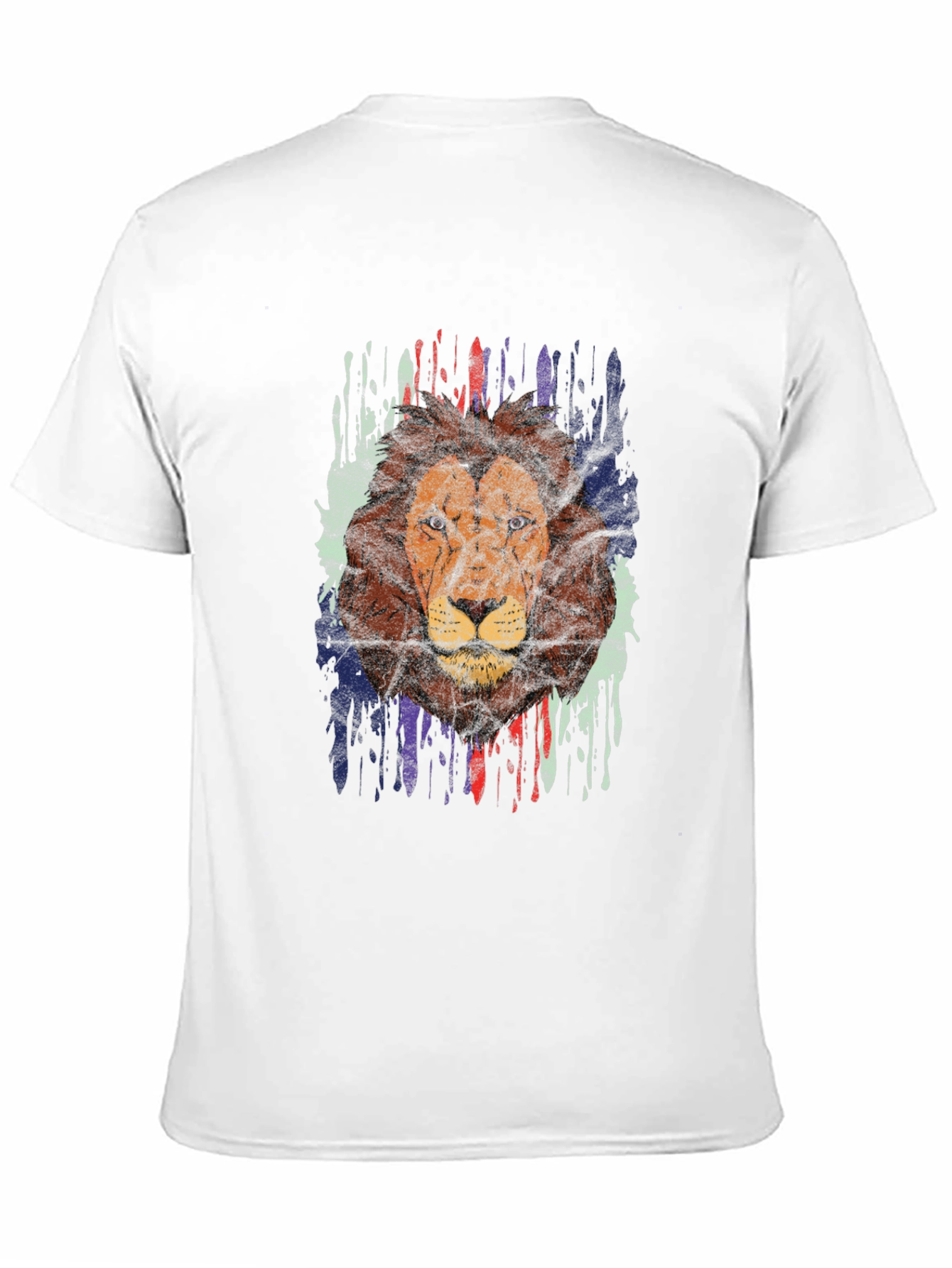 Lion Graphic Print Crew Neck T-Shirt