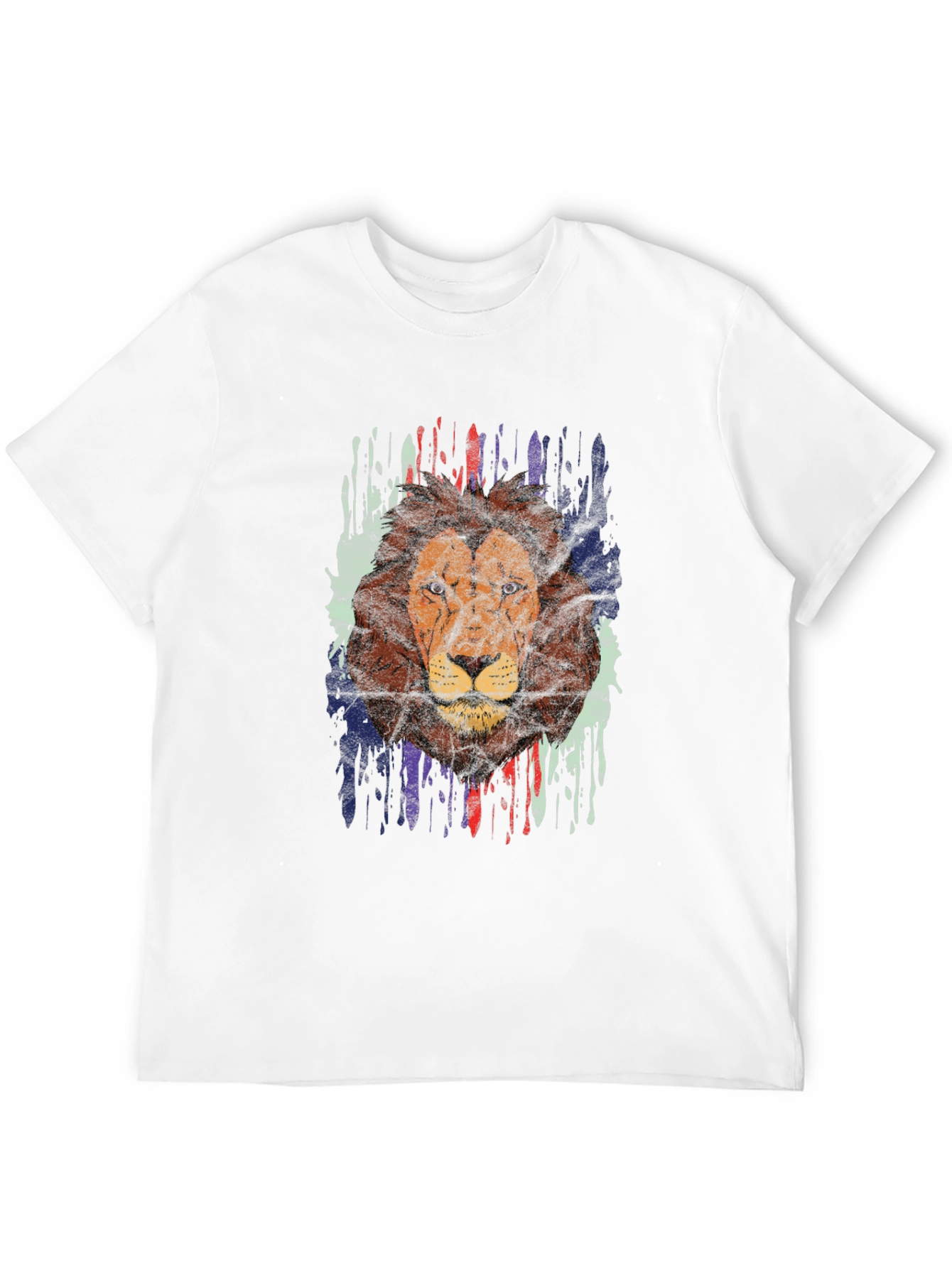 Lion Graphic Print Crew Neck T-Shirt