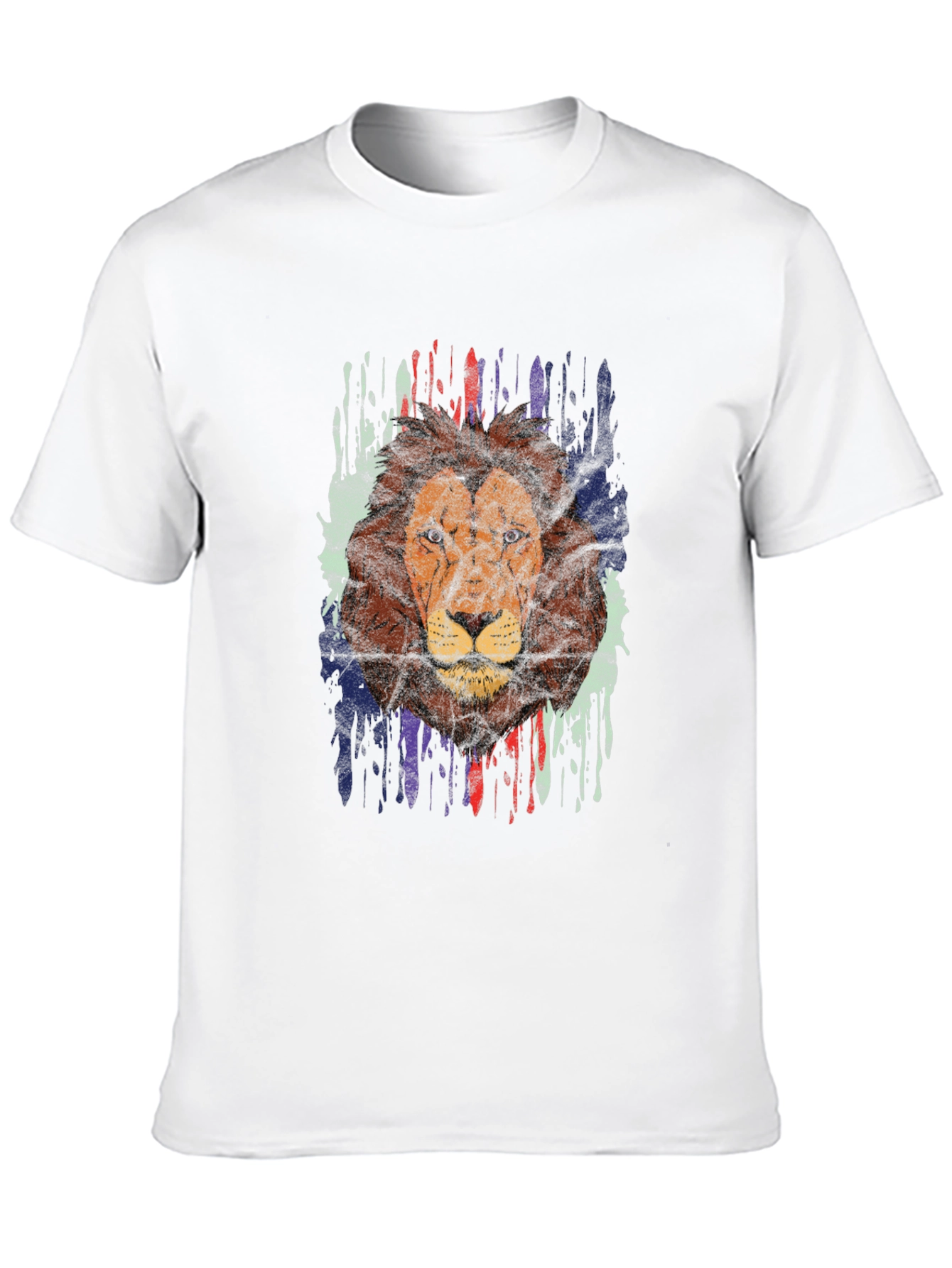 Lion Graphic Print Crew Neck T-Shirt