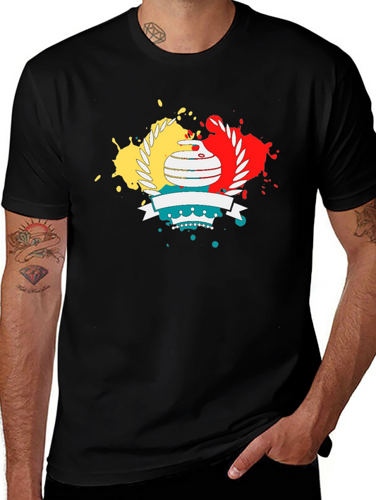 Curling Crest T-Shirt - Colorful Design