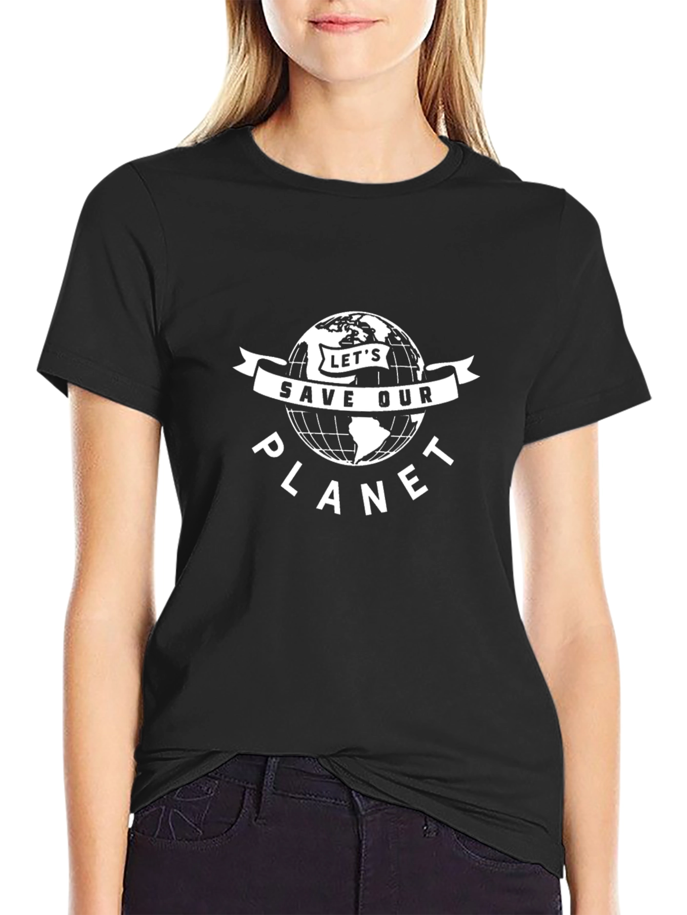 Lets Save Our Planet Black T-Shirt
