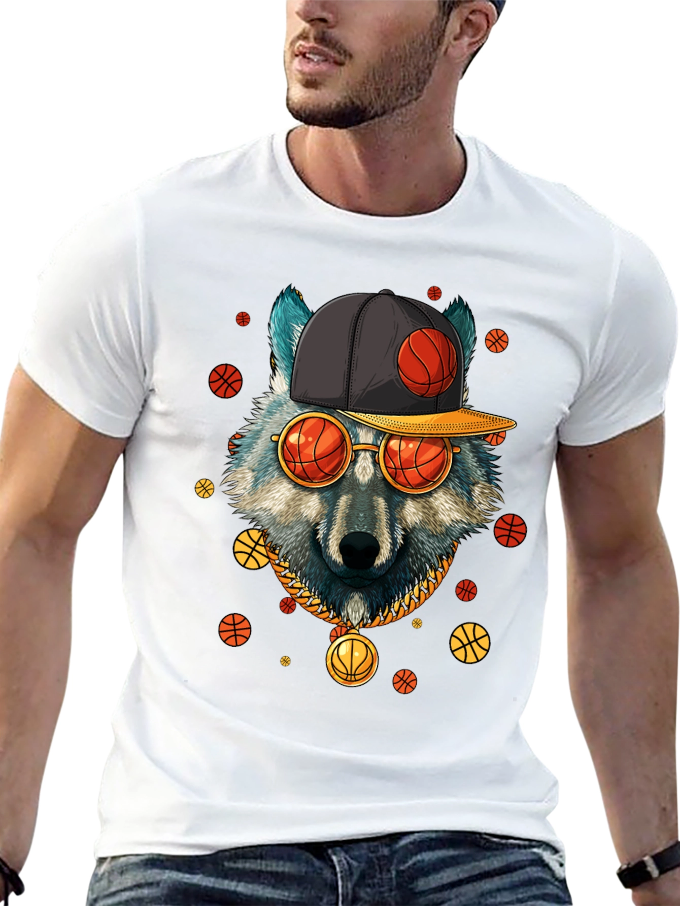 Wolf Basketball Black T-Shirt